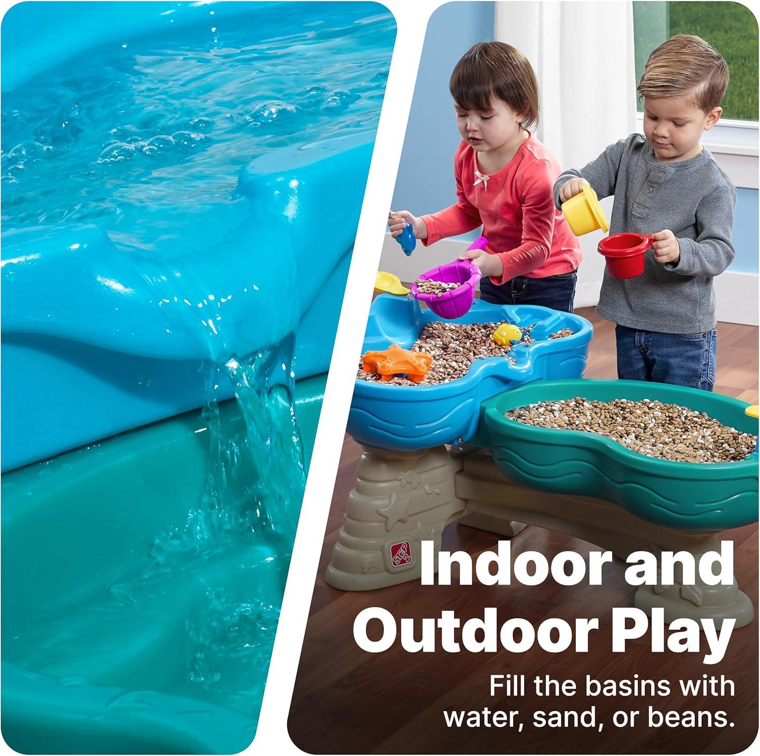 image:imageStep 2 Spill amp Splash Seaway Water Table for Kids TwoTier Outdoor Kids Water Sensory Table with Umbrella Ages 15 Years Old 11 Piece Water Toy AccessoriesMulticolor
