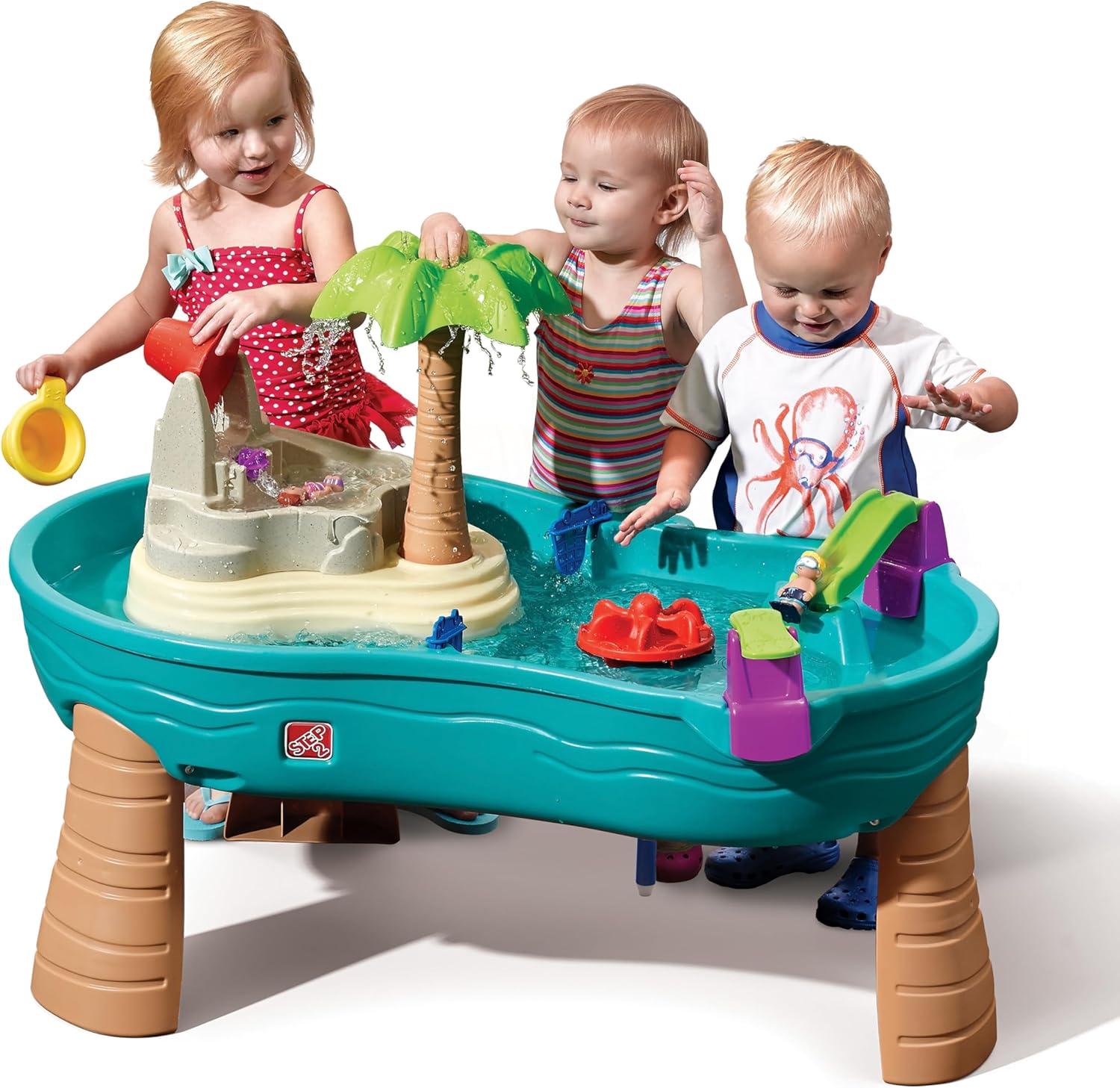 image:imageStep 2 Spill amp Splash Seaway Water Table for Kids TwoTier Outdoor Kids Water Sensory Table with Umbrella Ages 15 Years Old 11 Piece Water Toy AccessoriesMulti