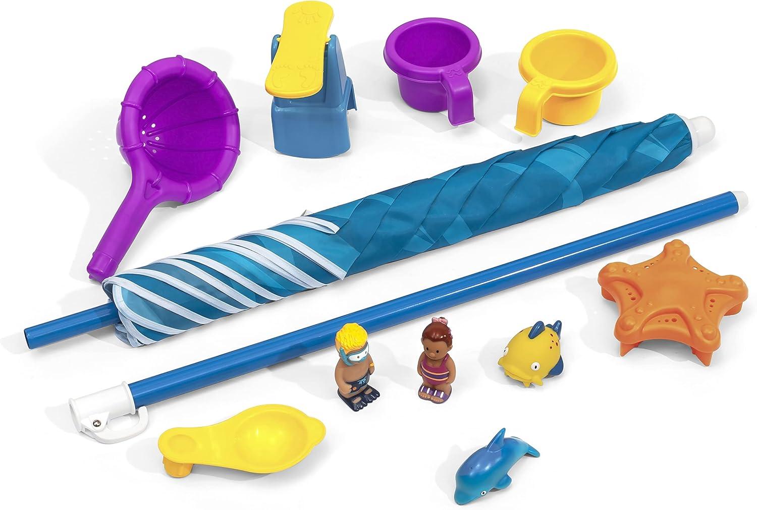 image:imageStep 2 Spill amp Splash Seaway Water Table for Kids TwoTier Outdoor Kids Water Sensory Table with Umbrella Ages 15 Years Old 11 Piece Water Toy AccessoriesMulticolor