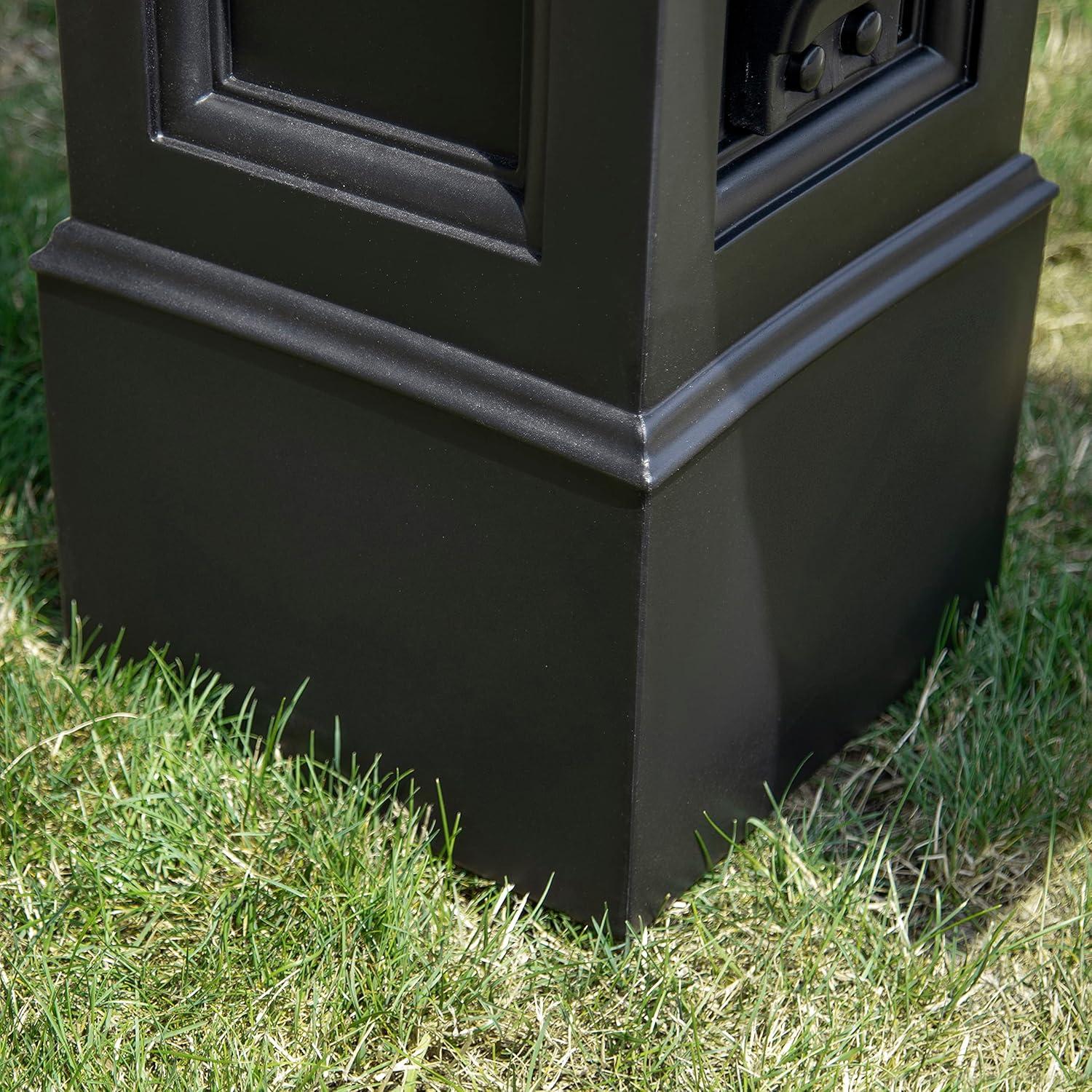 image:imageStep2 Atherton Grand Mail Post Mailbox Not Included Weather Resistant Large Outdoor Mail Post Made of Durable Plastic Easy Install Onyx BlackOnyx Black