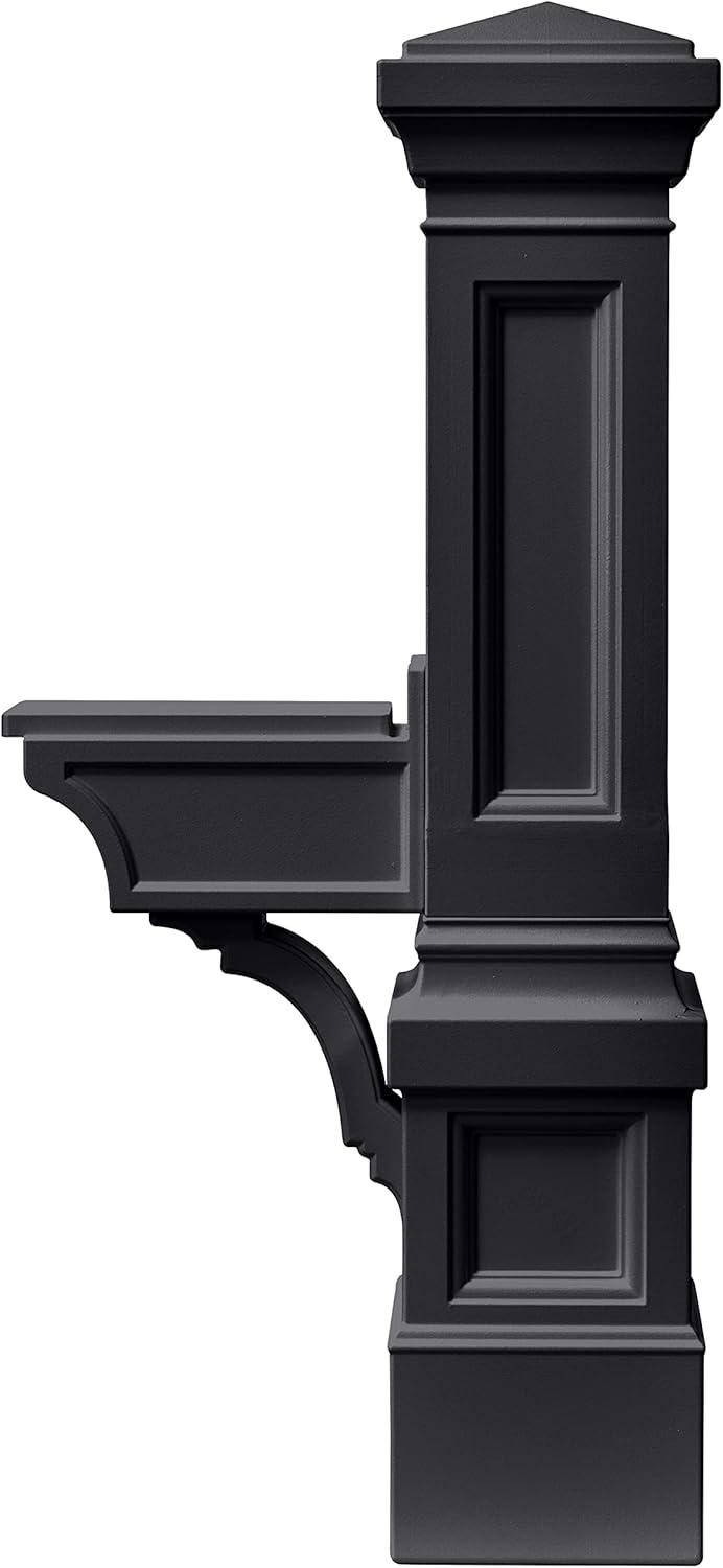 image:imageStep2 Atherton Grand Mail Post Mailbox Not Included Weather Resistant Large Outdoor Mail Post Made of Durable Plastic Easy Install Onyx BlackOnyx Black