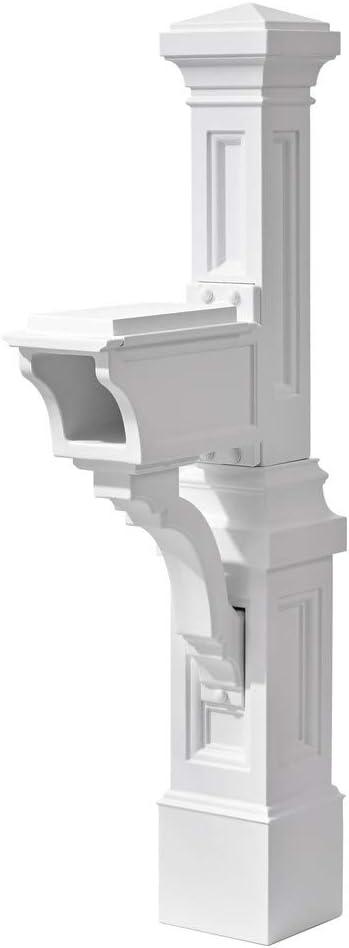 image:imageStep2 Atherton Mail Post Mailbox Not Included Weather Resistant Large Outdoor Mailbox Post Made of Durable Plastic Easy to Install Classic WhiteClassic White