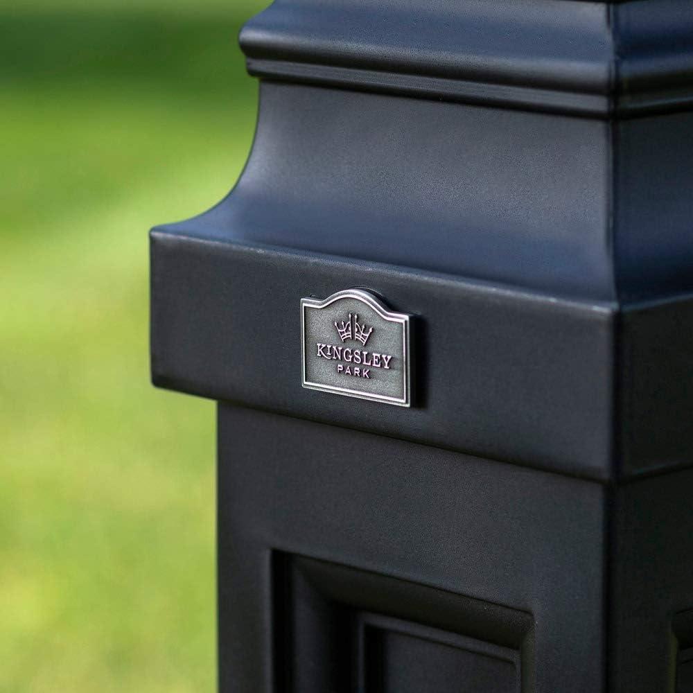 image:imageStep2 Atherton Mail Post Mailbox Not Included Weather Resistant Large Outdoor Mailbox Post Made of Durable Plastic Easy to Install Classic WhiteOnyx Black