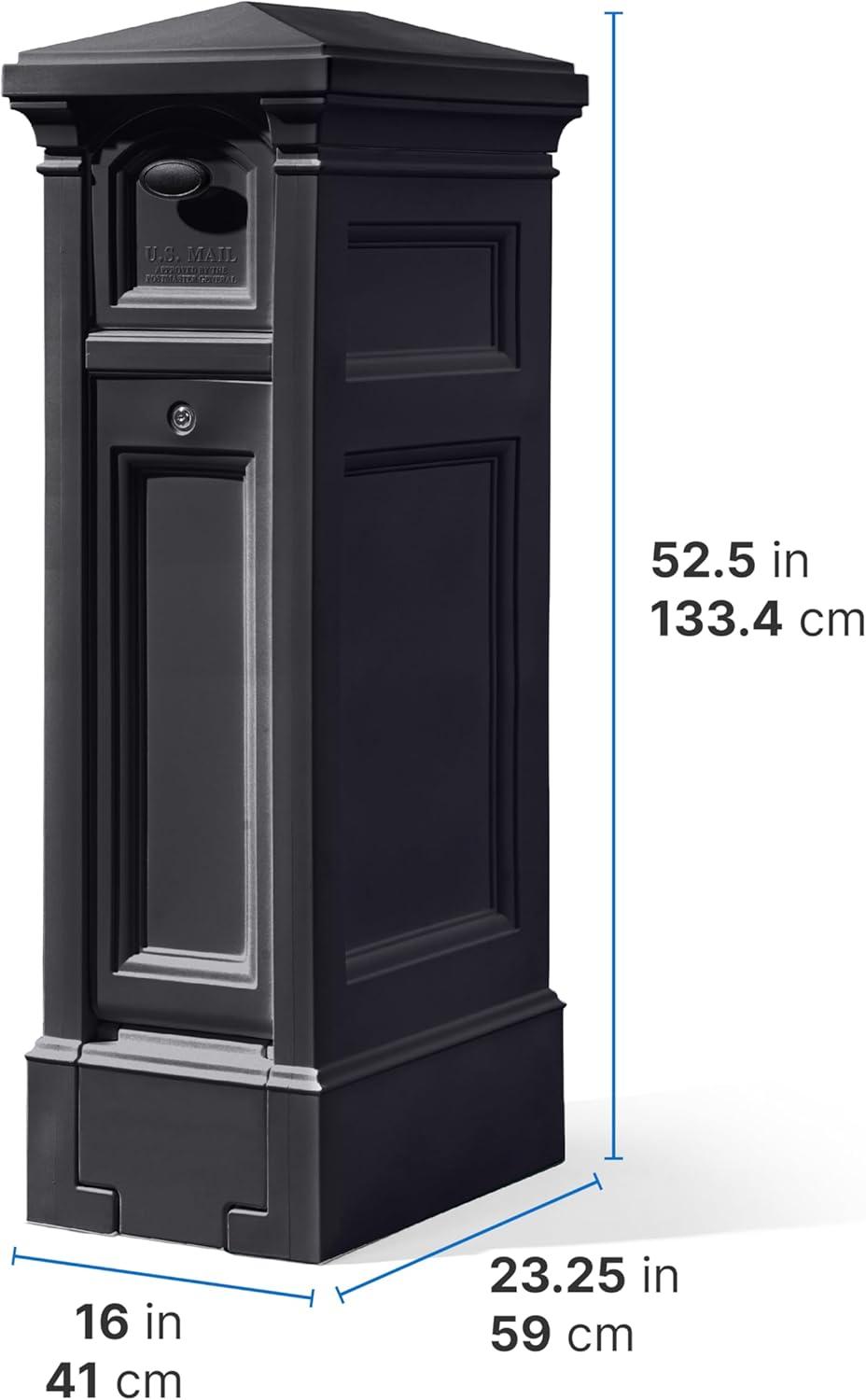 image:imageStep2 Atherton Reserve Storage Mailbox amp Post Extra Storage Weather Resistant Large Outdoor Mailboxes Made of Durable Plastic Easy to Install Flag Included Classic WhiteOnyx Black