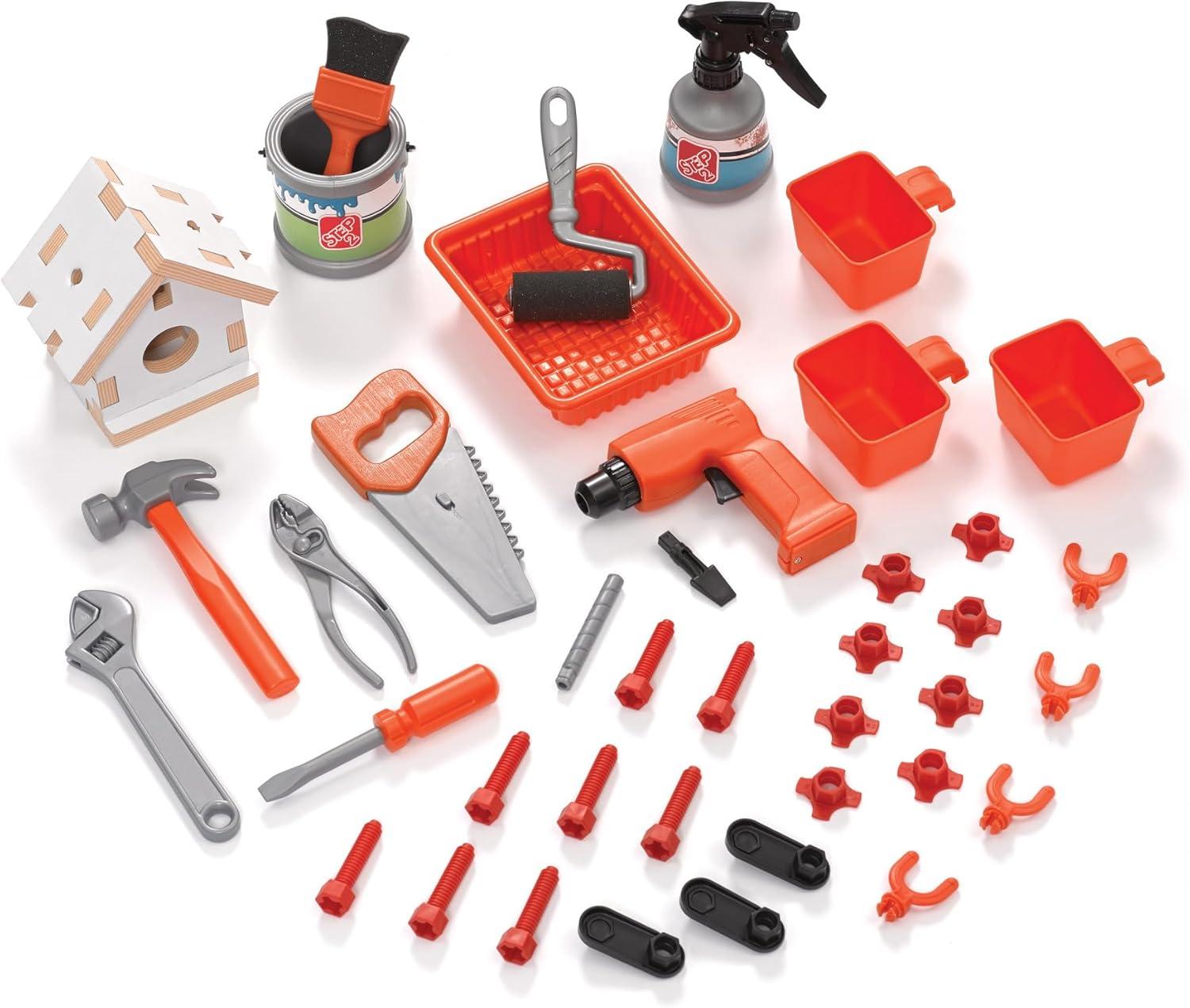 image:imageStep2 Big Builders Pro Workshop for Kids IndoorOutdoor Tool Bench for Children Interactive Play with Sounds Includes 45 Piece Toy Accessory Kit Made of Durable Plastic For Toddlers 3 Years Old