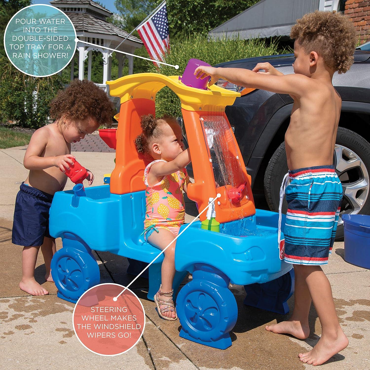 image:imageStep2 Car Wash Splash Center Kids Water Table amp Pretend Play Car Activity Sensory Playset Summer Outdoor Toys 13 Piece Water Toy Accessories For Toddlers 3 Years Old