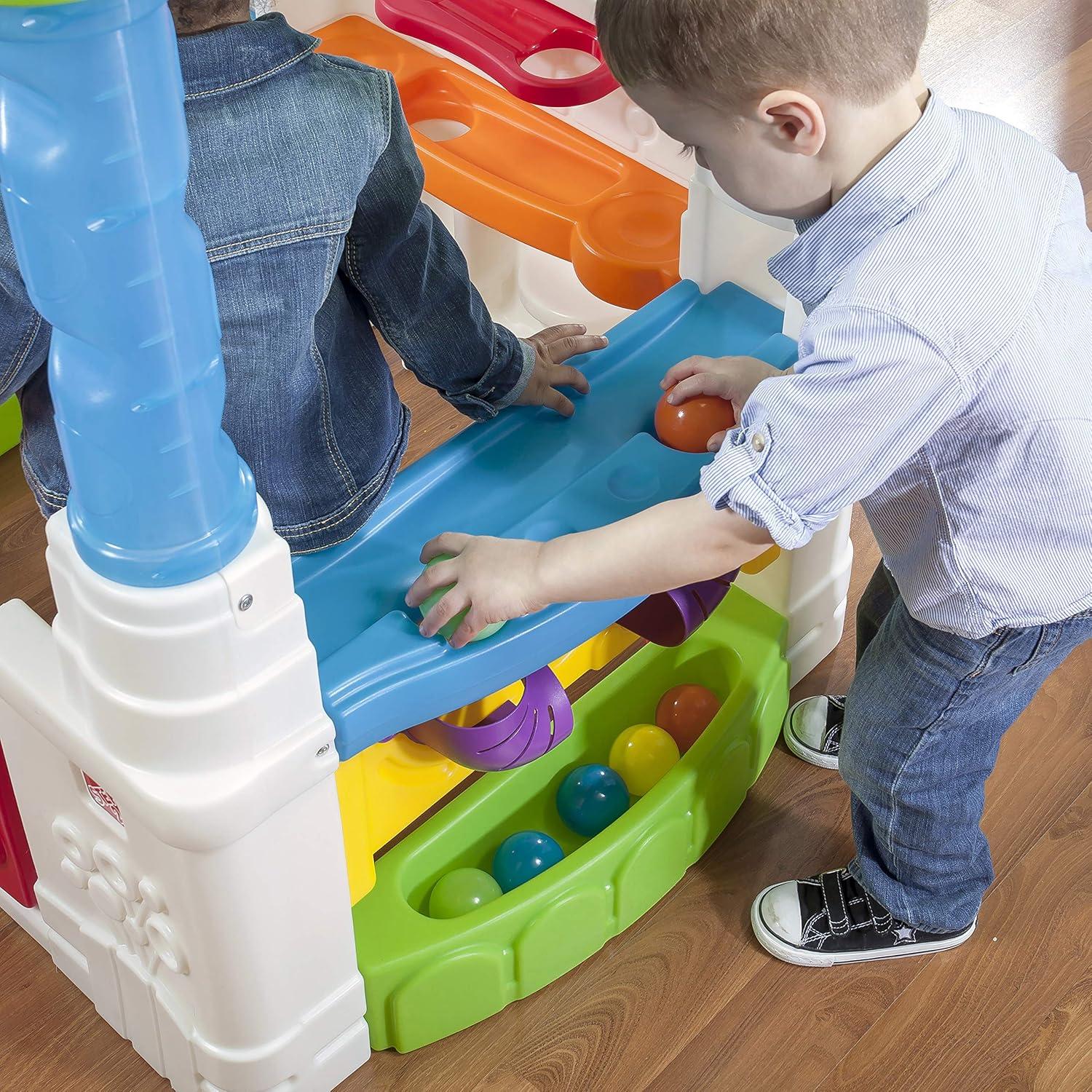 image:imageStep2 Crazy Maze Toddler Ball Pit Kids Playhouse IndoorOutdoor Playset Interactive Play with Sounds Includes 20 Colorful Balls Made of Durable Plastic For Toddlers 15 Years OldRed Roof