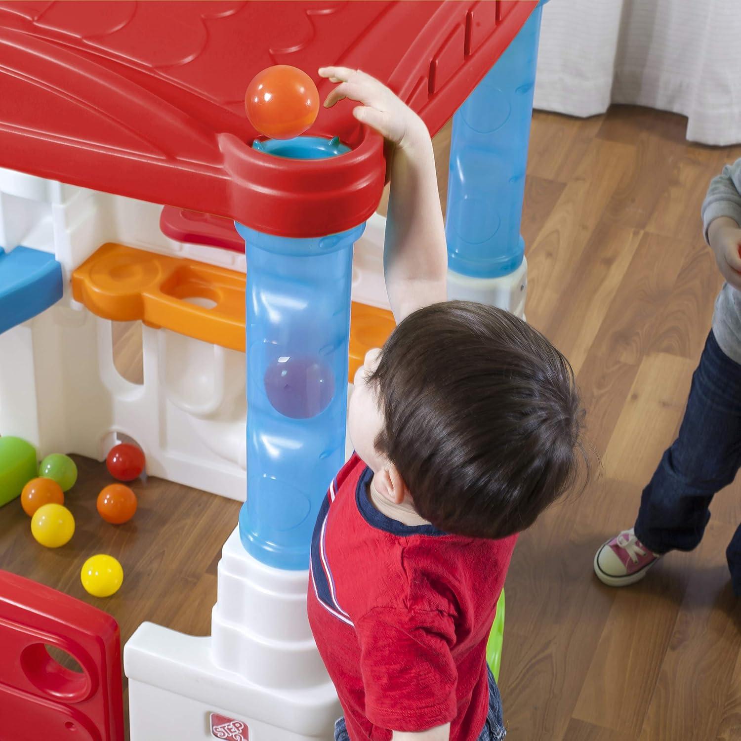 image:imageStep2 Crazy Maze Toddler Ball Pit Kids Playhouse IndoorOutdoor Playset Interactive Play with Sounds Includes 20 Colorful Balls Made of Durable Plastic For Toddlers 15 Years OldRed Roof