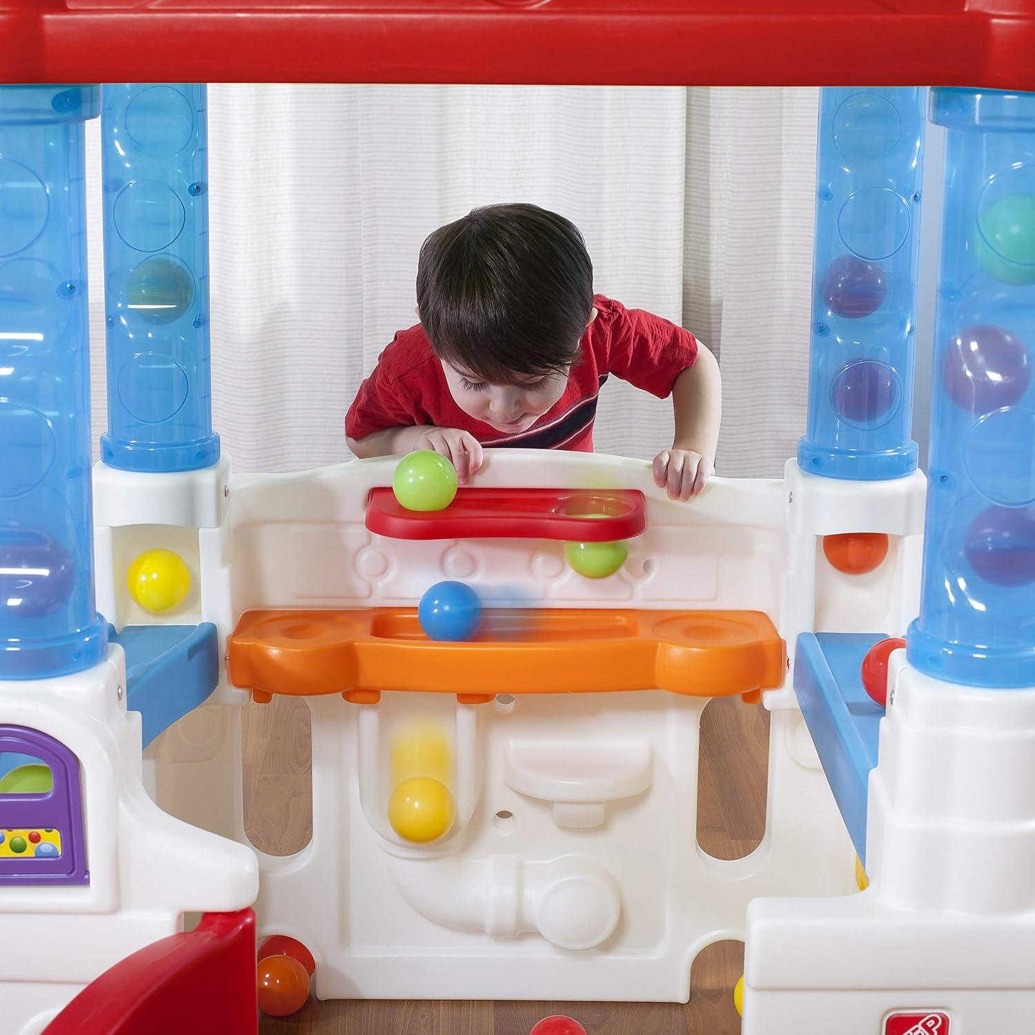 image:imageStep2 Crazy Maze Toddler Ball Pit Kids Playhouse IndoorOutdoor Playset Interactive Play with Sounds Includes 20 Colorful Balls Made of Durable Plastic For Toddlers 15 Years OldRed Roof