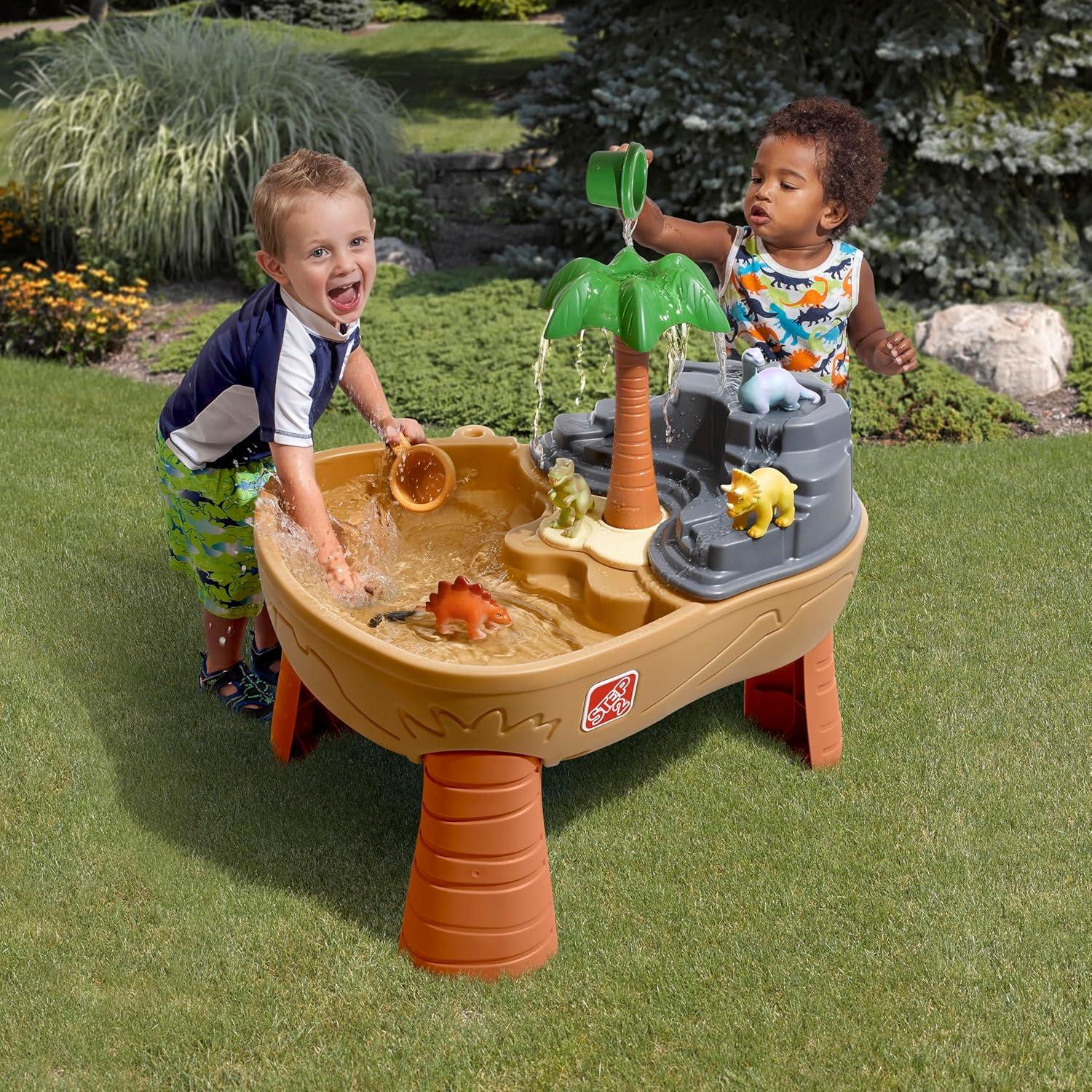 image:imageStep2 Dino Dig Sand and WaterTable Kids Activity Sensory Playset Summer Outdoor Toys 7 Piece Water Toy Accessories For Toddlers 25 Years OldTable