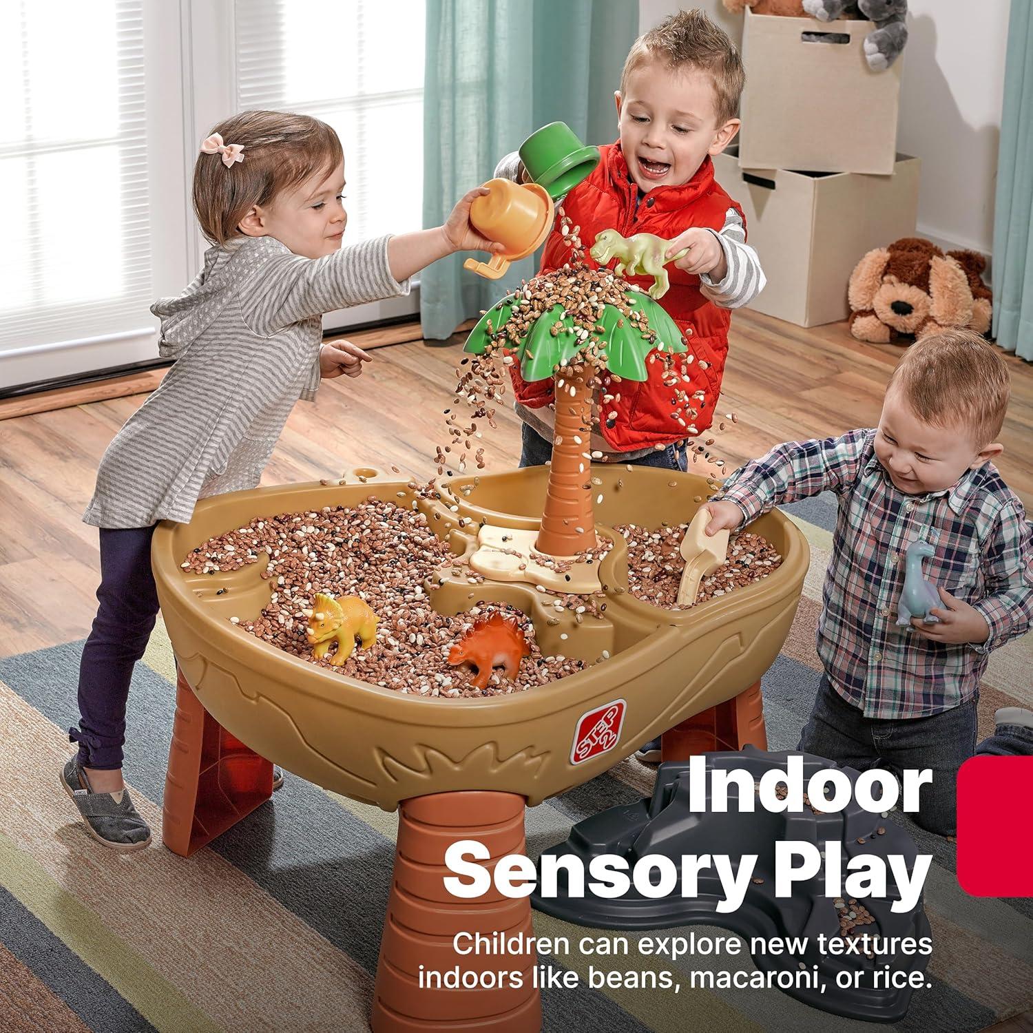 image:imageStep2 Dino Dig Sand and WaterTable Kids Activity Sensory Playset Summer Outdoor Toys 7 Piece Water Toy Accessories For Toddlers 25 Years OldTable