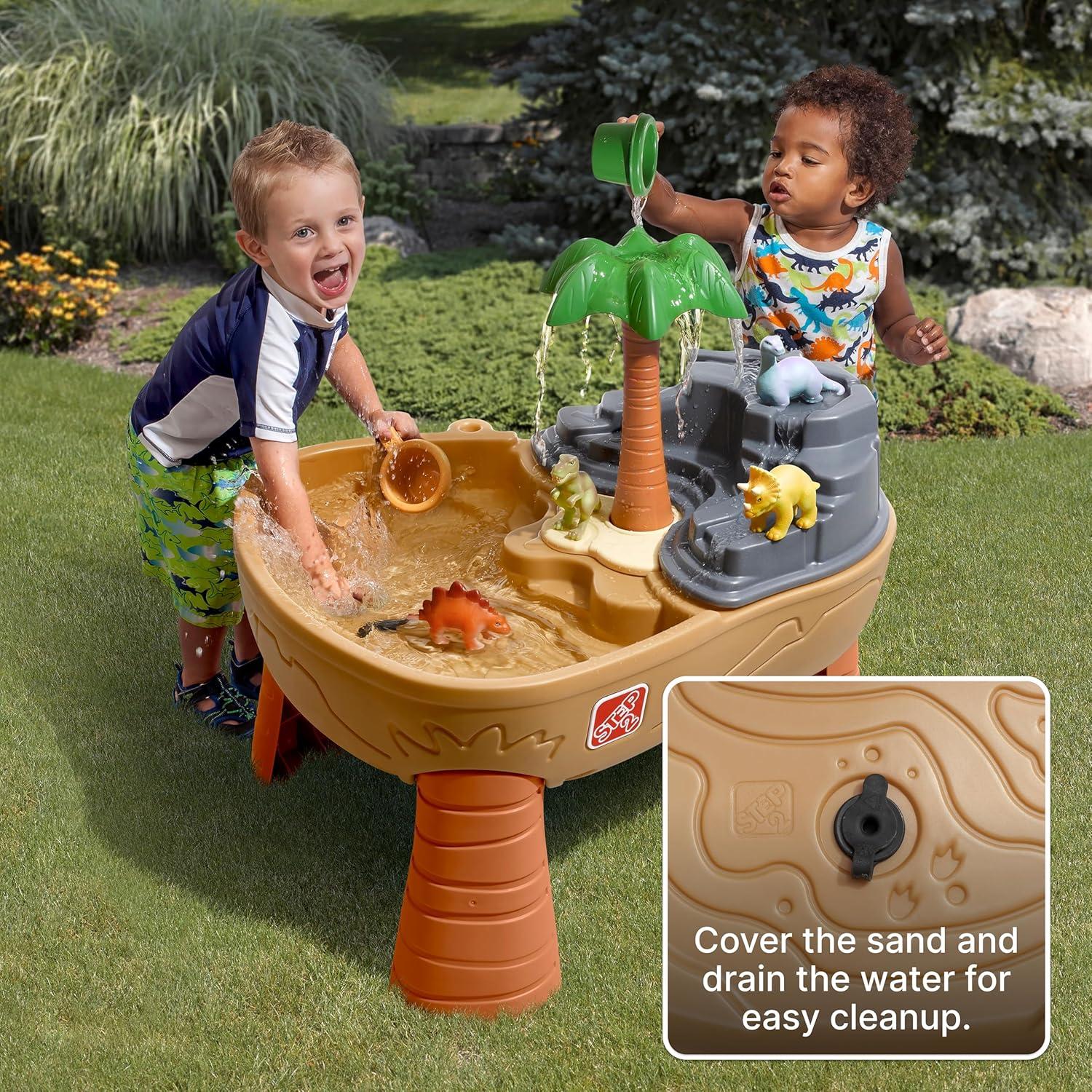 image:imageStep2 Dino Dig Sand and WaterTable Kids Activity Sensory Playset Summer Outdoor Toys 7 Piece Water Toy Accessories For Toddlers 25 Years OldTable