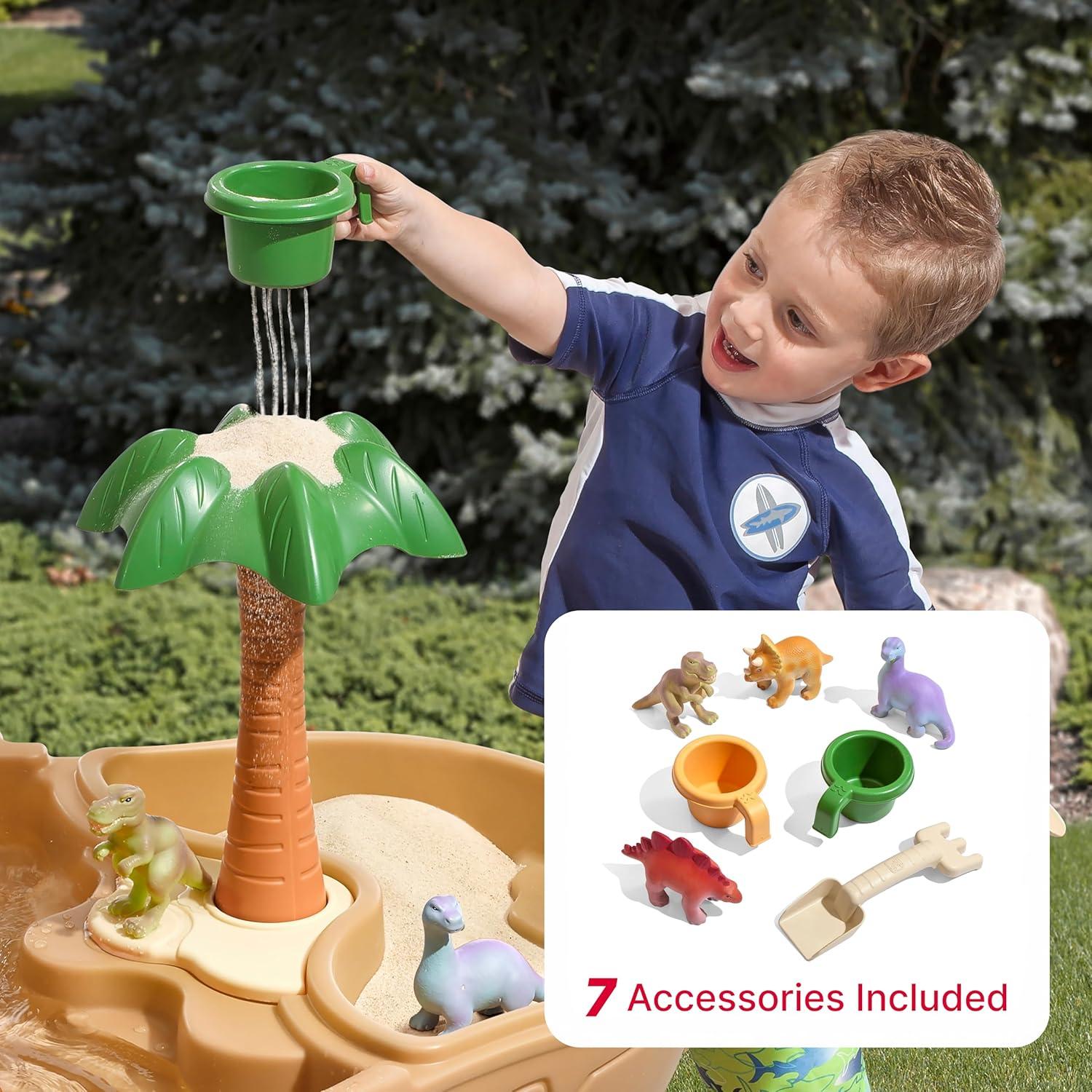 image:imageStep2 Dino Dig Sand and WaterTable Kids Activity Sensory Playset Summer Outdoor Toys 7 Piece Water Toy Accessories For Toddlers 25 Years OldTable
