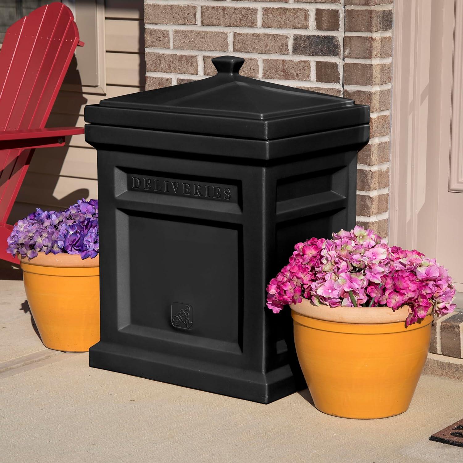 image:imageStep2 Express Package Delivery Box Weather Resistant Large Outdoor Parcel Storage Made of Durable Plastic No Installation Secures Packages BlackBlack