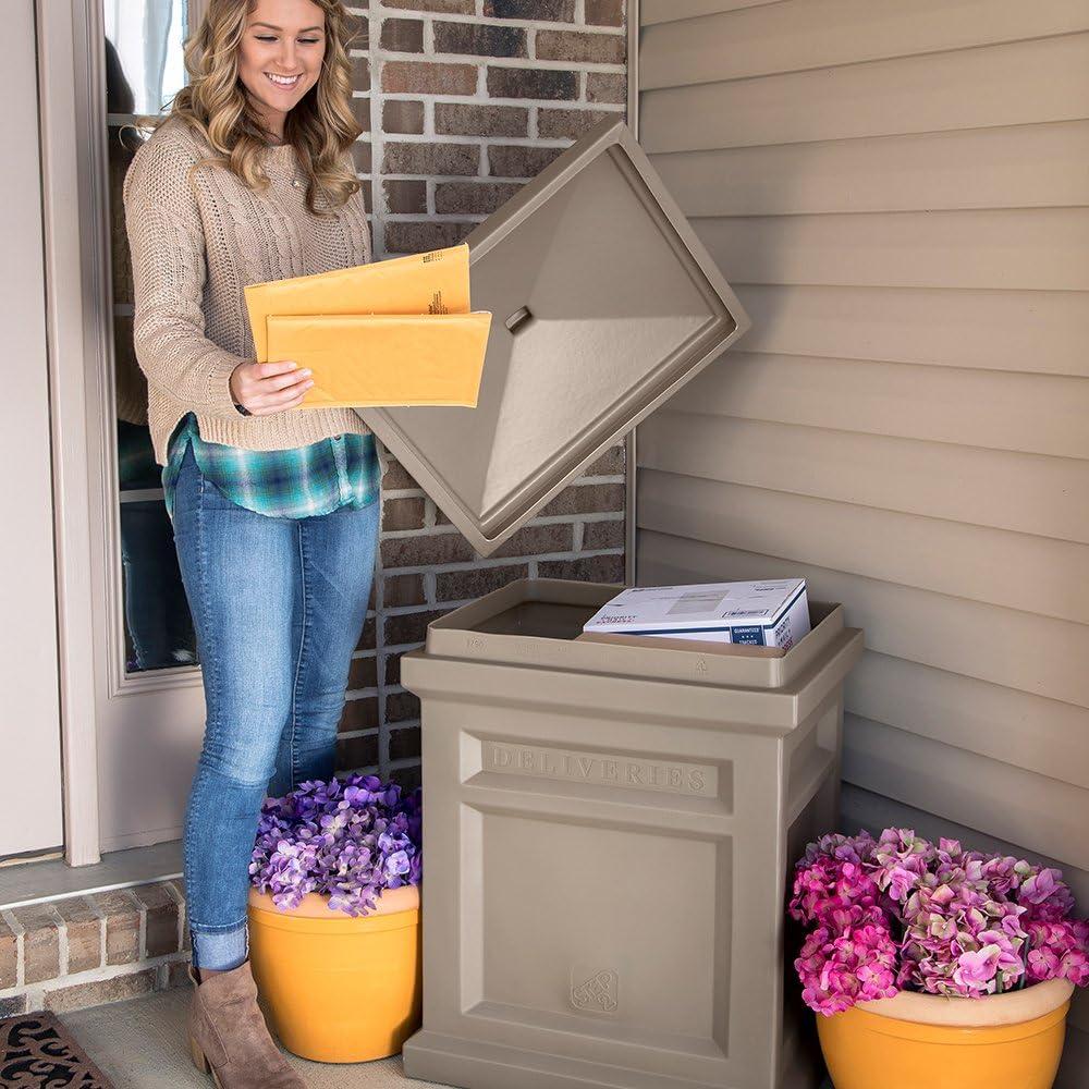 image:imageStep2 Express Package Delivery Box Weather Resistant Large Outdoor Parcel Storage Made of Durable Plastic No Installation Secures Packages BlackMocha