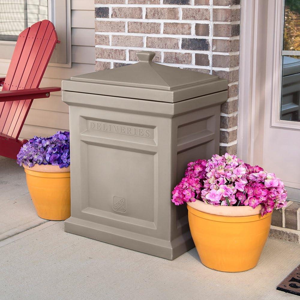image:imageStep2 Express Package Delivery Box Weather Resistant Large Outdoor Parcel Storage Made of Durable Plastic No Installation Secures Packages BlackMocha