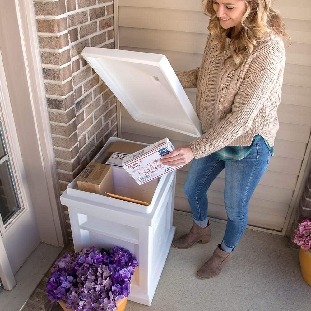 image:imageStep2 Express Package Delivery Box Weather Resistant Large Outdoor Parcel Storage Made of Durable Plastic No Installation Secures Packages BlackWhite
