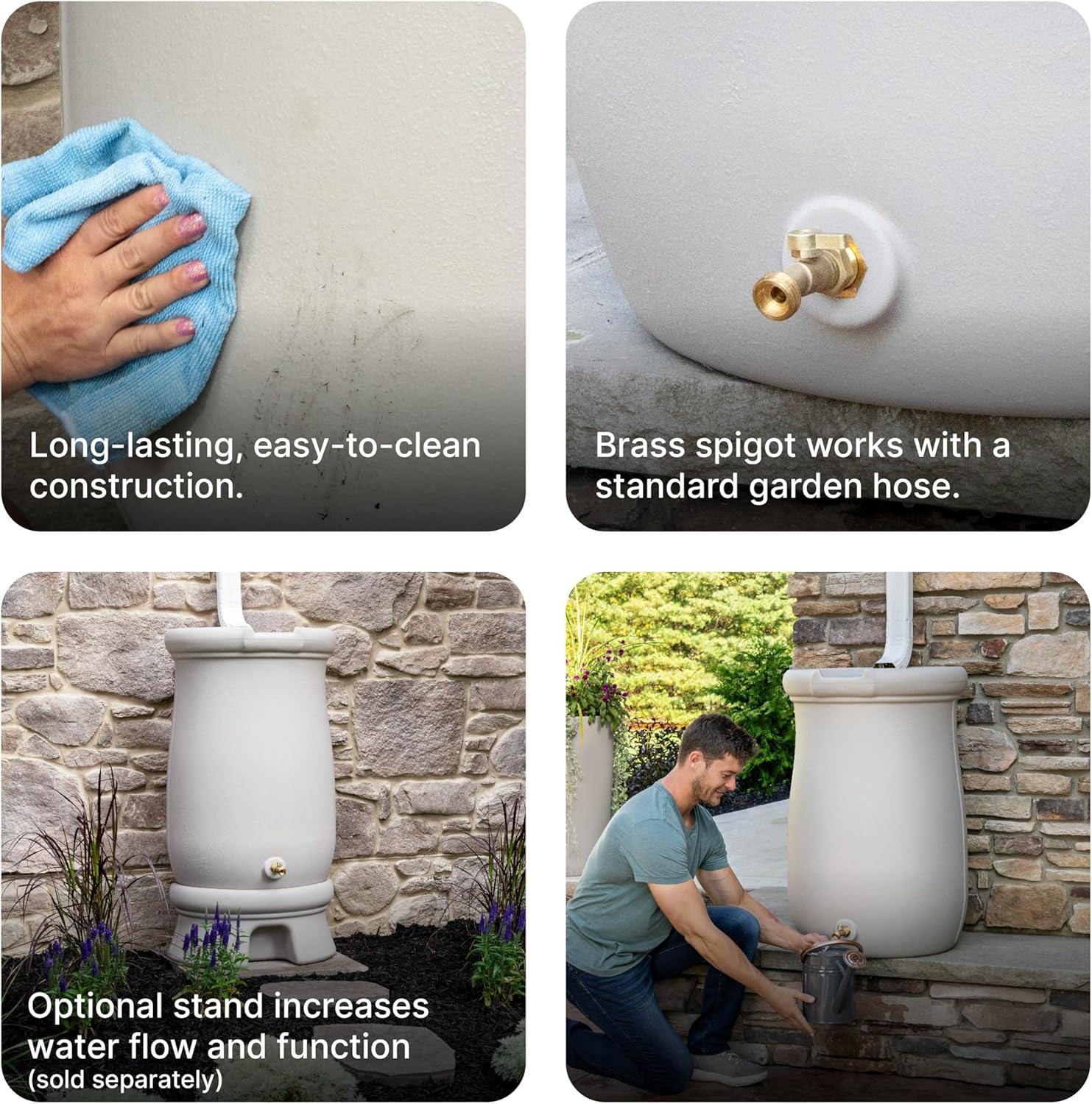 image:imageStep2 Fernway Rain Barrel Outdoor Water Conservation Container Holds 50 Gallons Gray