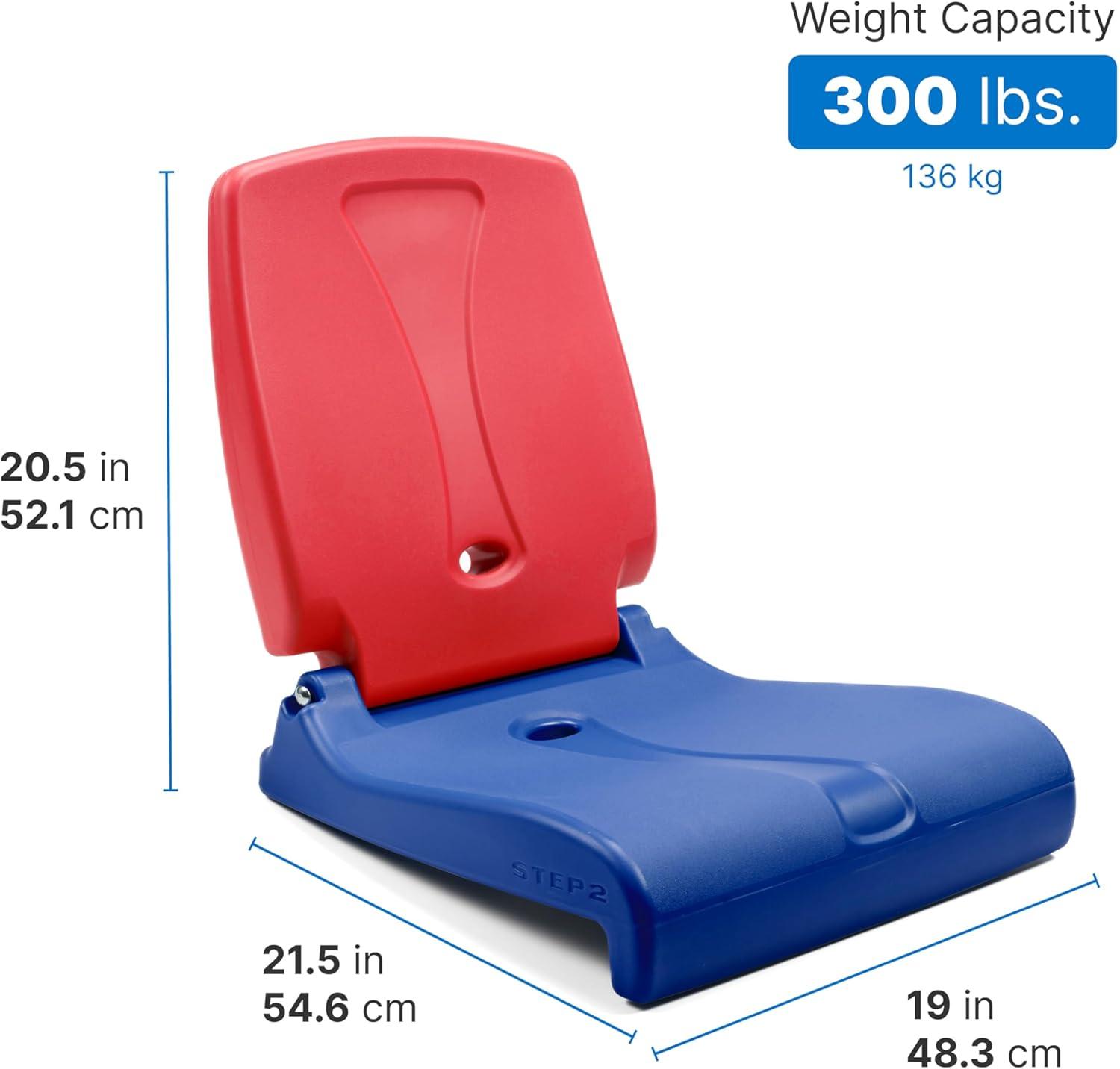 image:imageStep2 Folding Flip Seat Lightweight Portable Outdoor Chair for Poolside Camping Beach Boats Tailgates Durable Ground Chair with Back Support for Adults Bright PinkRed Blue