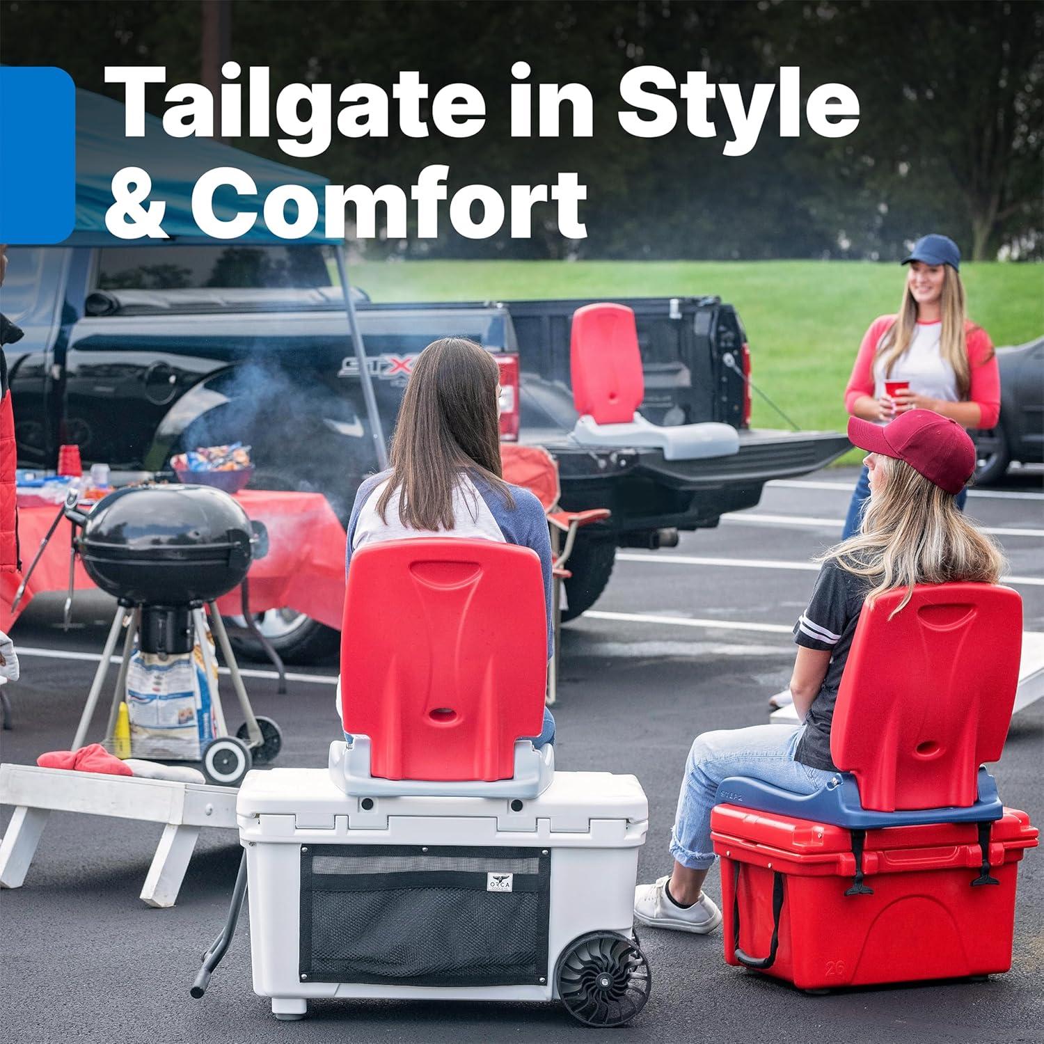 image:imageStep2 Folding Flip Seat Lightweight Portable Outdoor Chair for Poolside Camping Beach Boats Tailgates Durable Ground Chair with Back Support for Adults Bright PinkRed Blue