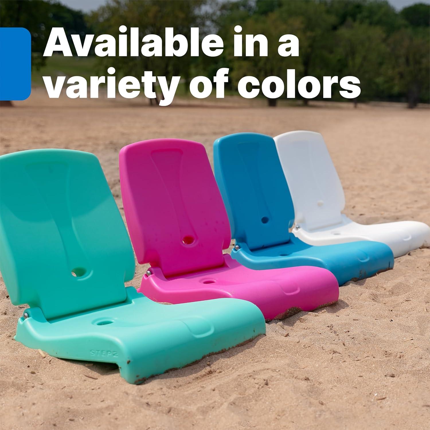 image:imageStep2 Folding Flip Seat Lightweight Portable Outdoor Chair for Poolside Camping Beach Boats Tailgates Durable Ground Chair with Back Support for Adults Bright PinkBright Pink