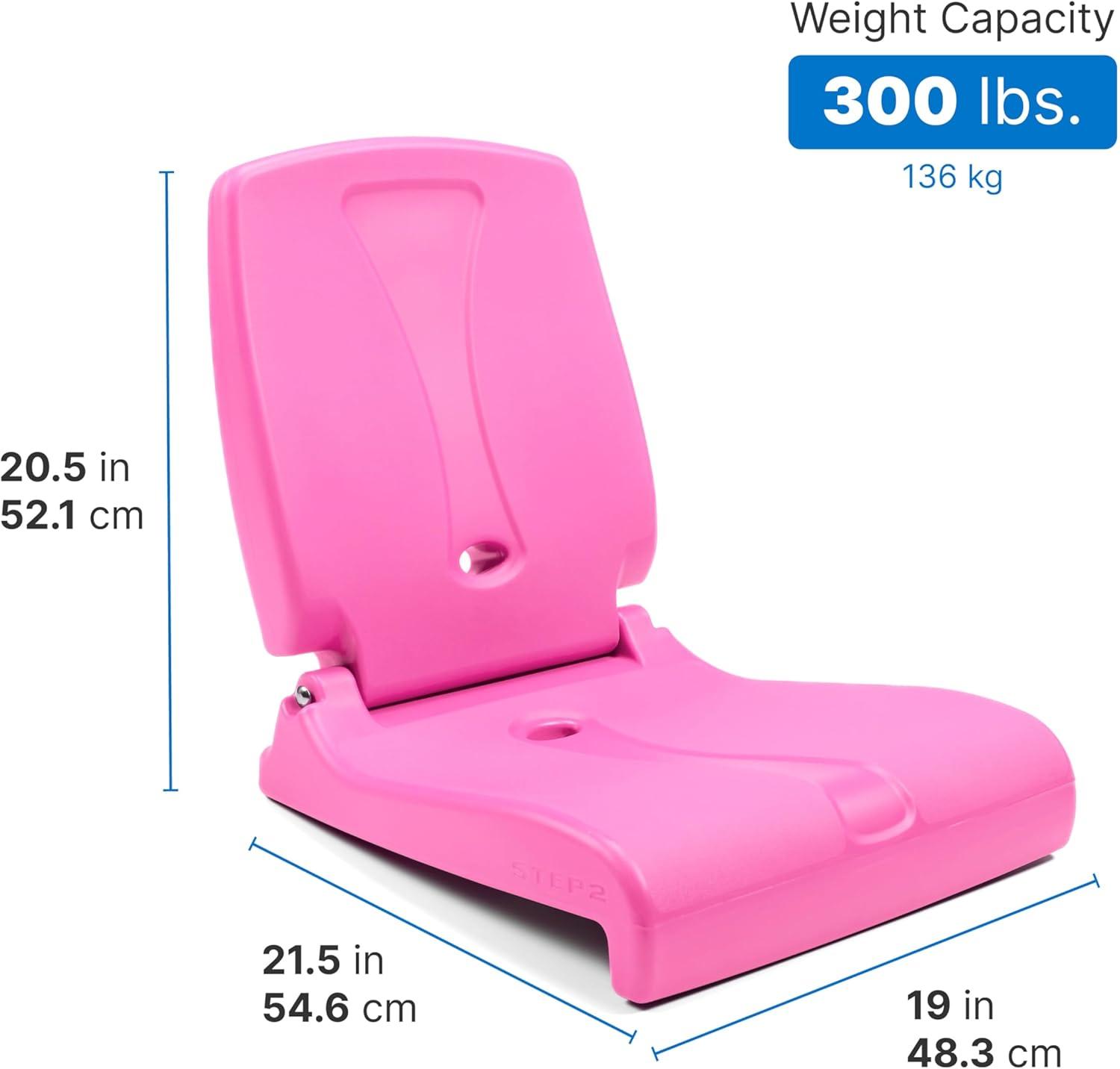 image:imageStep2 Folding Flip Seat Lightweight Portable Outdoor Chair for Poolside Camping Beach Boats Tailgates Durable Ground Chair with Back Support for Adults Bright PinkBright Pink