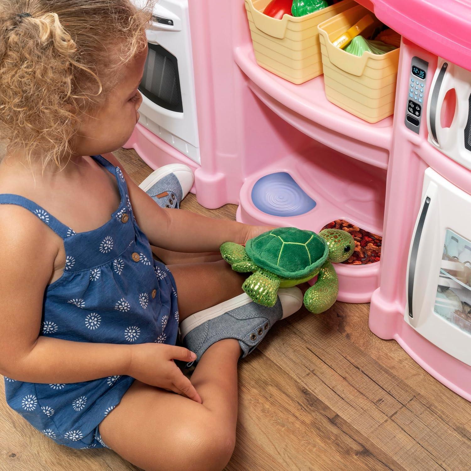 image:imageStep2 Fun with Friends Kids Kitchen Playset IndoorOutdoor Kitchenette with Lights amp Sounds Durable Plastic 25Piece Toy Accessories Toddlers 2 Years GrayPink
