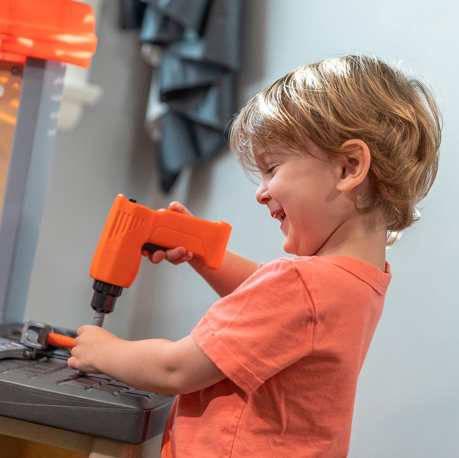 image:imageStep2 Handyman Kids Workbench IndoorOutdoor Tool Bench for Children Interactive Play with Sounds Made of Durable Plastic Includes 35 Piece Toy Accessories For Toddlers 3 Years Old