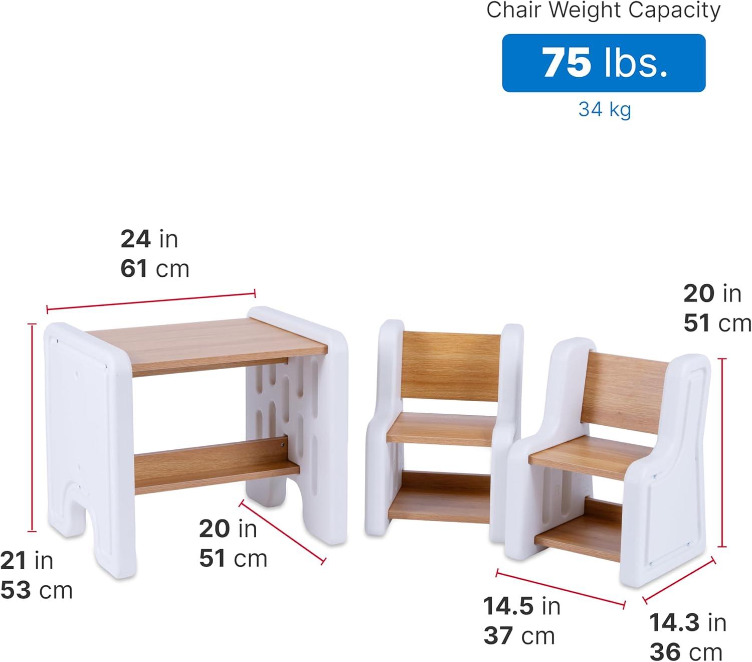 image:imageStep2 Harmony Kids Table amp Chair Set Playroom Activity Table for Arts amp Crafts Made of Durable Plastic for Toddlers 2 Years Old Architectural WhiteWhite