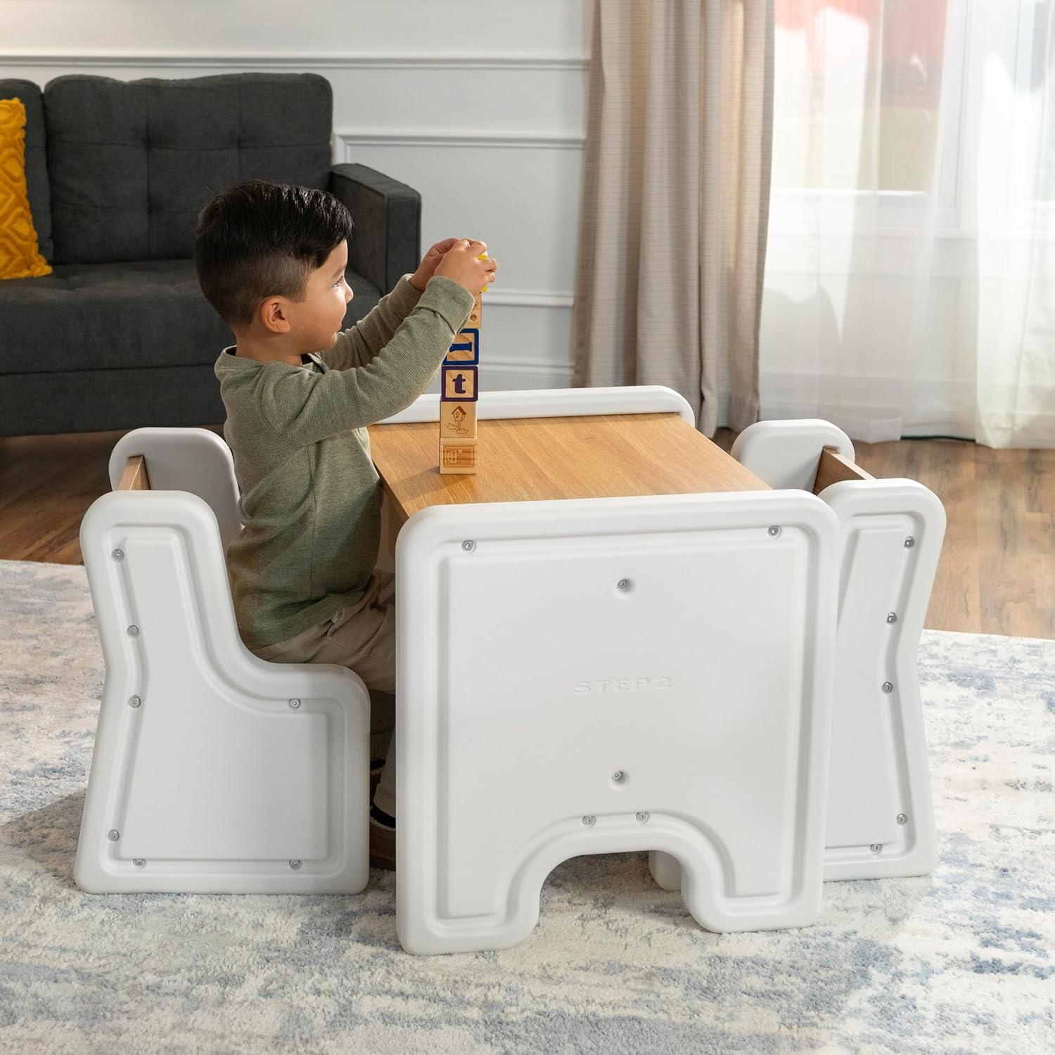image:imageStep2 Harmony Kids Table amp Chair Set Playroom Activity Table for Arts amp Crafts Made of Durable Plastic for Toddlers 2 Years Old Architectural WhiteWhite