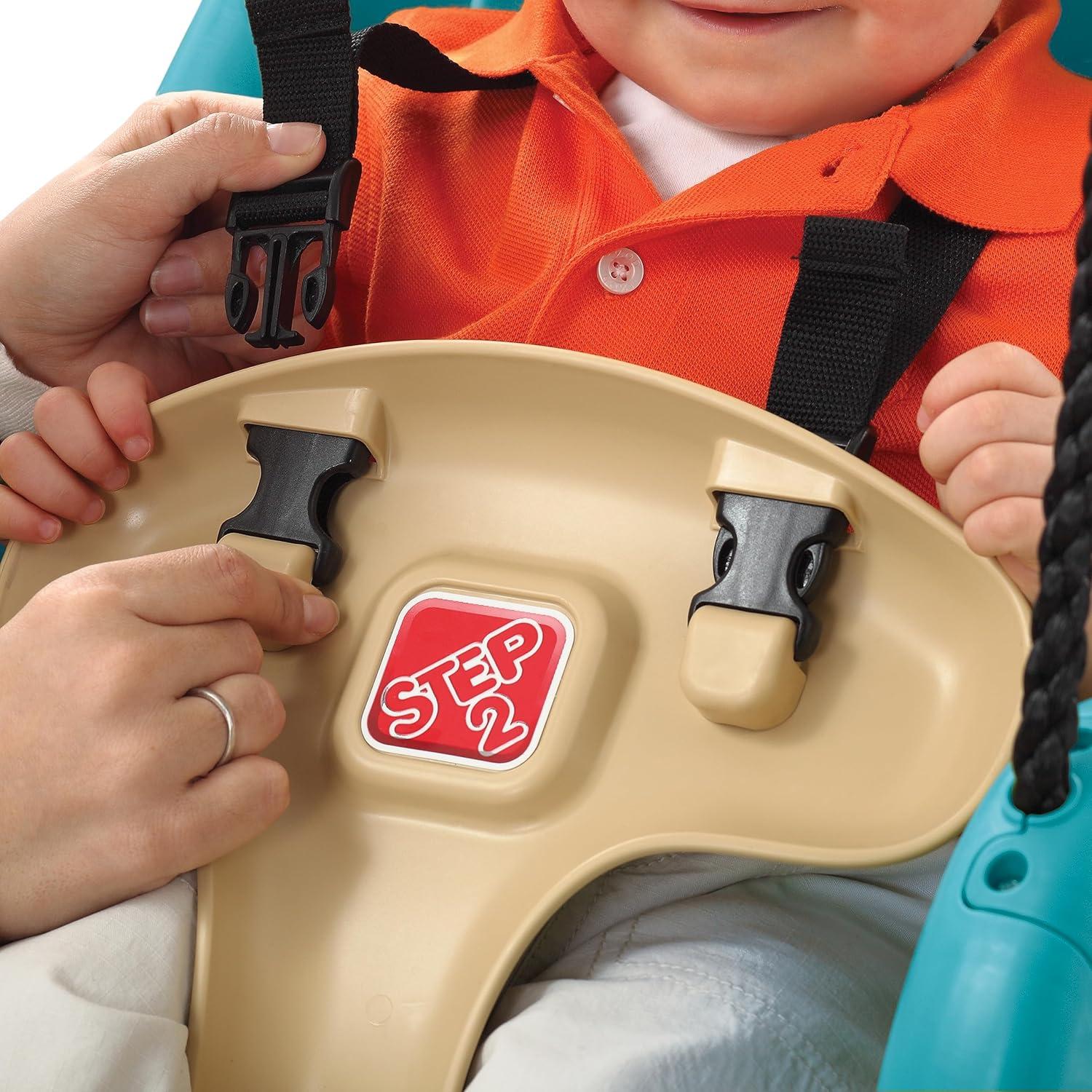image:imageStep2 Infant to Toddler Swing Baby Outdoor Swing Backyard Bucket Style Swing Seat Secure Harness Outside WeatherResistant Rope Attach to Playset For Toddlers 9 Months 3 Years Old