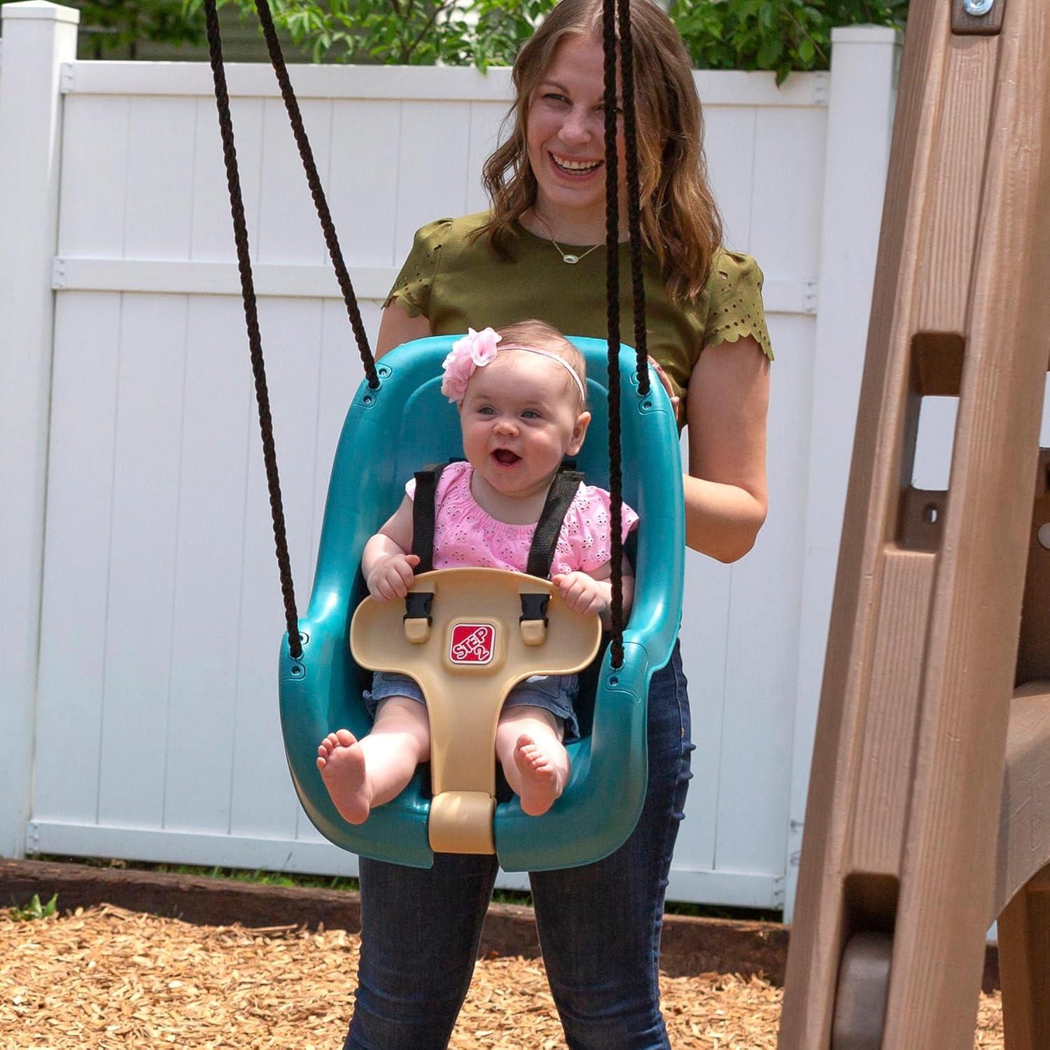 image:imageStep2 Infant to Toddler Swing Baby Outdoor Swing Backyard Bucket Style Swing Seat Secure Harness Outside WeatherResistant Rope Attach to Playset For Toddlers 9 Months 3 Years Old