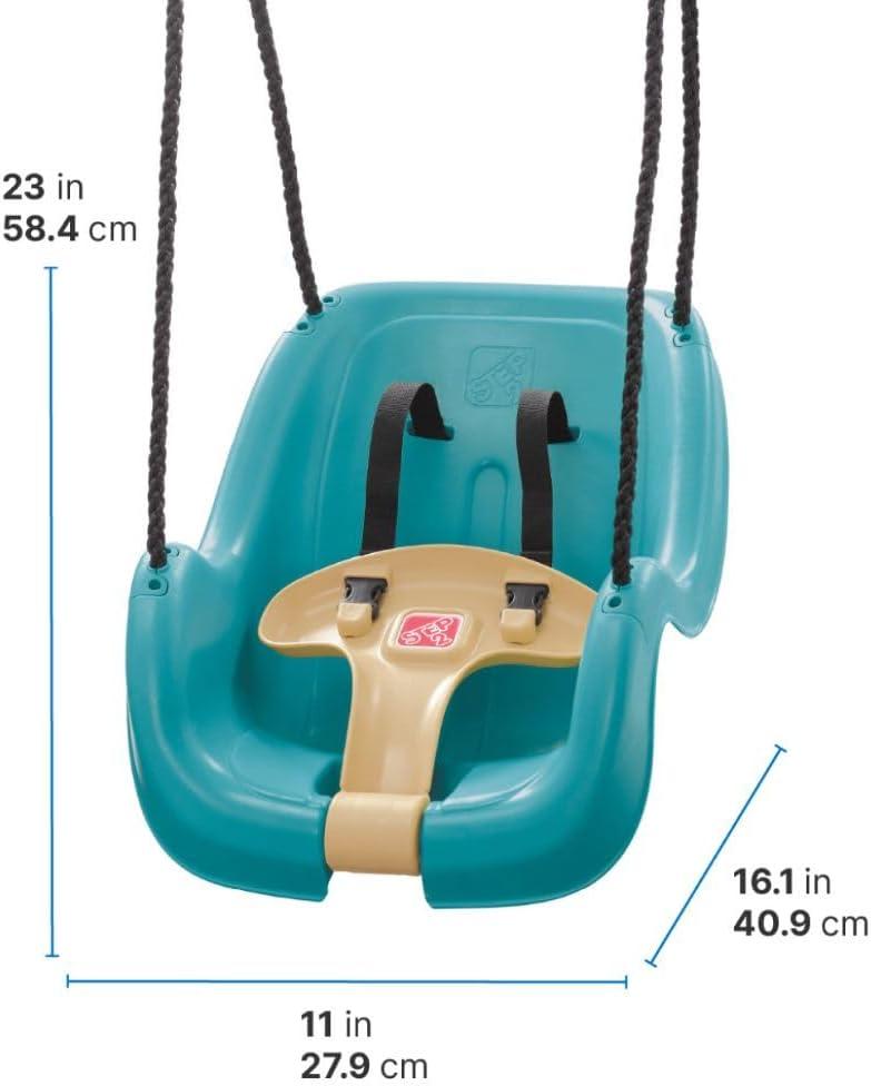 image:imageStep2 Infant to Toddler Swing Baby Outdoor Swing Backyard Bucket Style Swing Seat Secure Harness Outside WeatherResistant Rope Attach to Playset For Toddlers 9 Months 3 Years Old