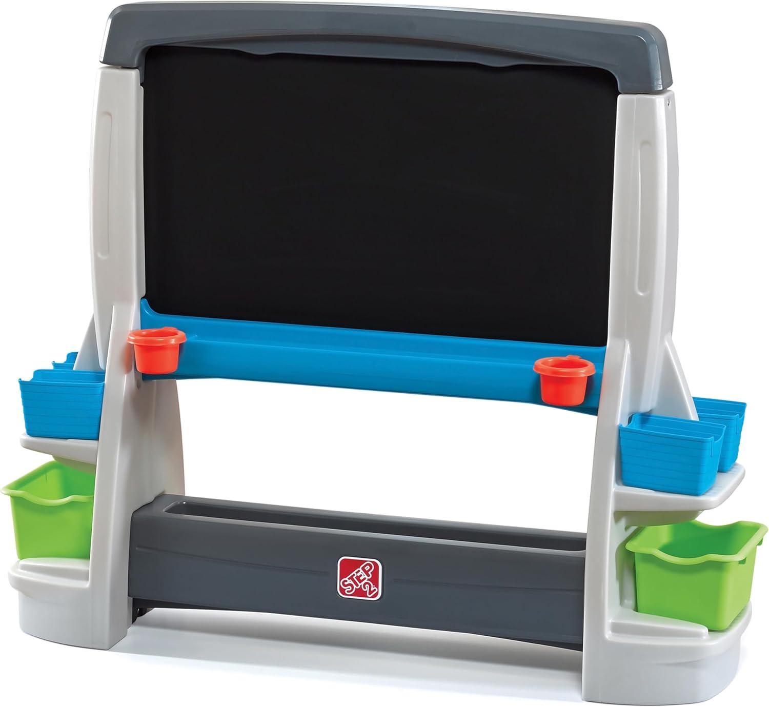 image:imageStep2 Jumbo Art Easel Kids Art Activity Table DoubleSided Dry Erase and Chalkboard Storage Bins and Trays For Toddlers and Preschoolers Ages 3 Years Old