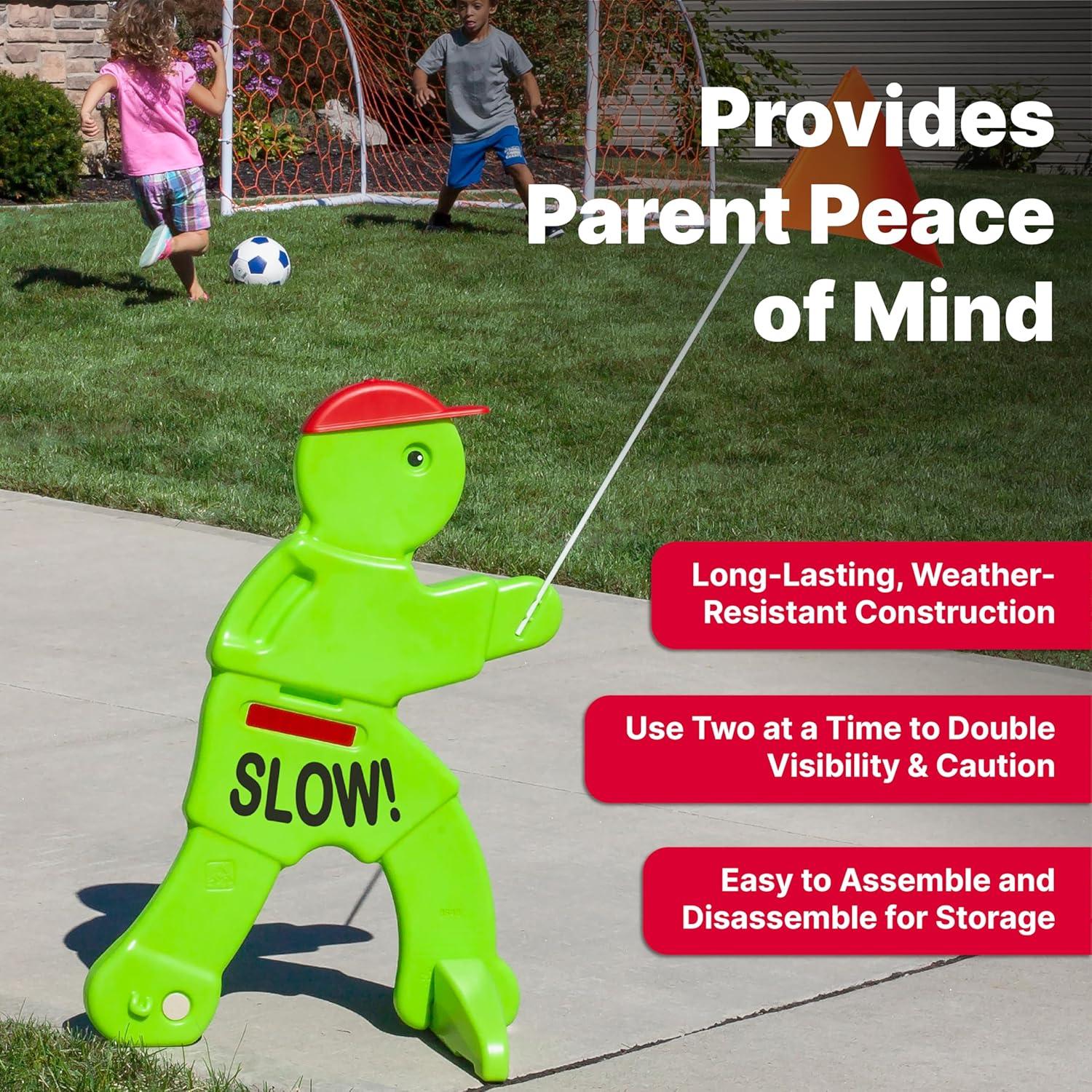 image:imageStep2 Kid Alert Street Safety Sign Kids at Play Signage for Neighborhood Safety 32Inch Tall Reflective Caution Sign with Warning Flag