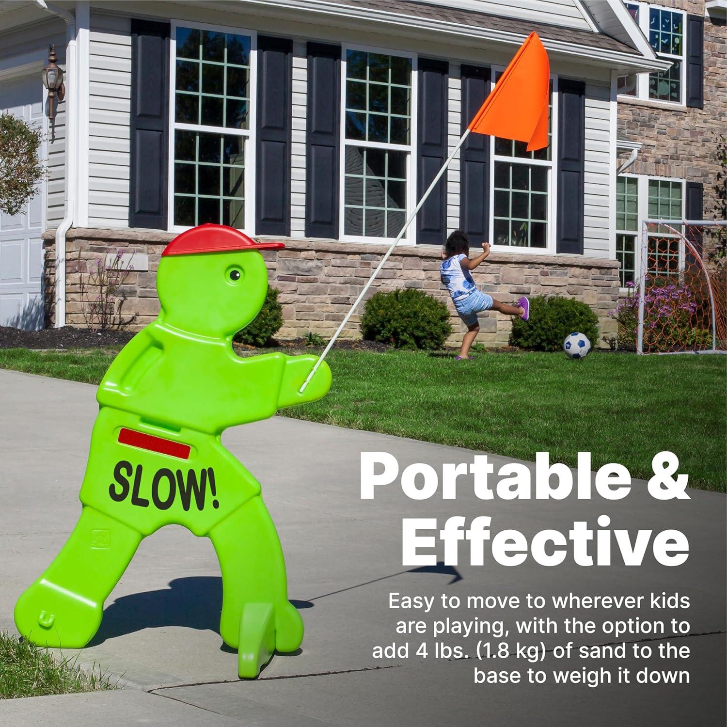 image:imageStep2 Kid Alert Street Safety Sign Kids at Play Signage for Neighborhood Safety 32Inch Tall Reflective Caution Sign with Warning Flag