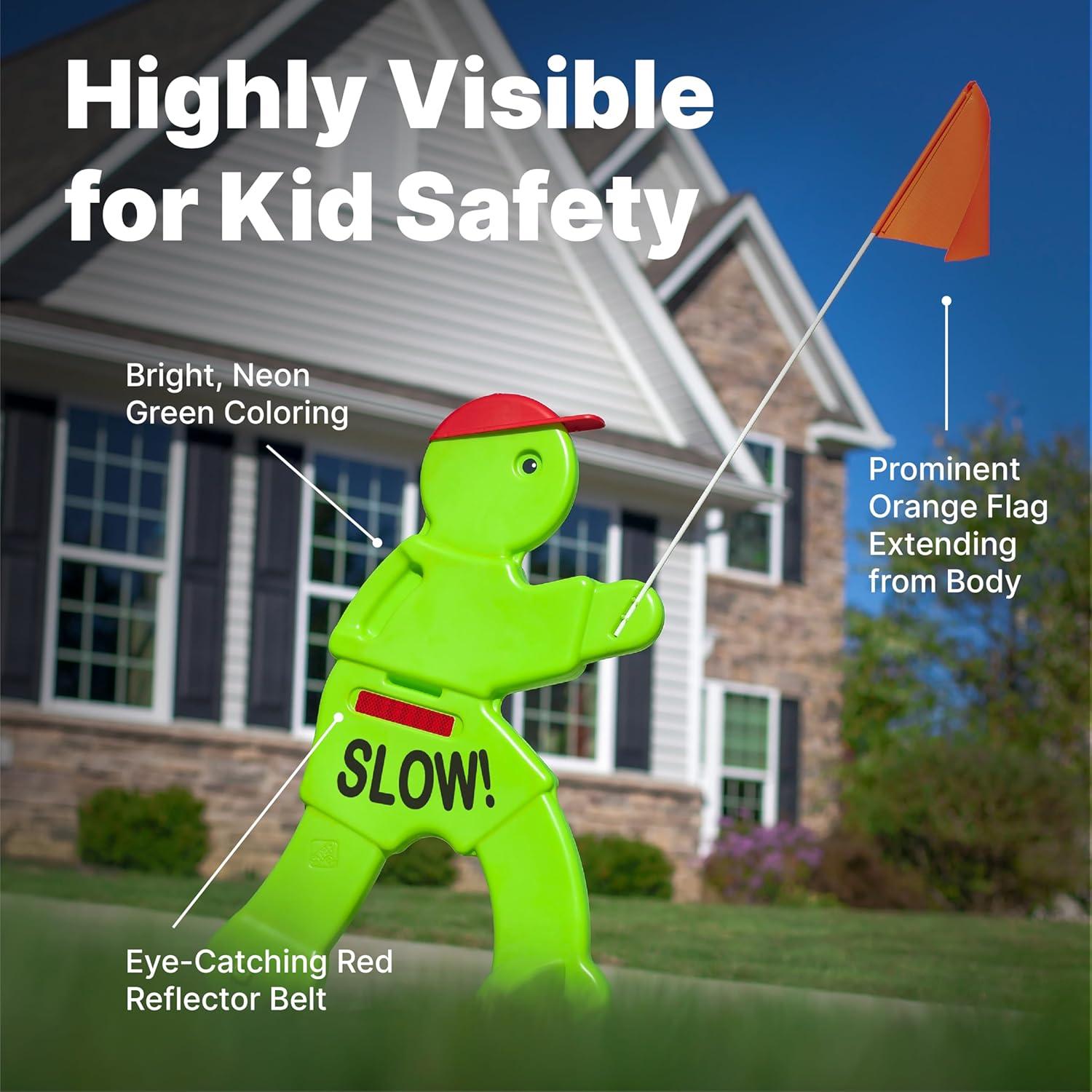 image:imageStep2 Kid Alert Street Safety Sign Kids at Play Signage for Neighborhood Safety 32Inch Tall Reflective Caution Sign with Warning Flag