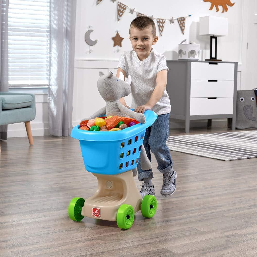 image:imageStep2 Little Helpers Shopping Cart for Kids Play Grocery Cart Made of Durable Plastic for Toddlers 2 Years Old PinkBlue