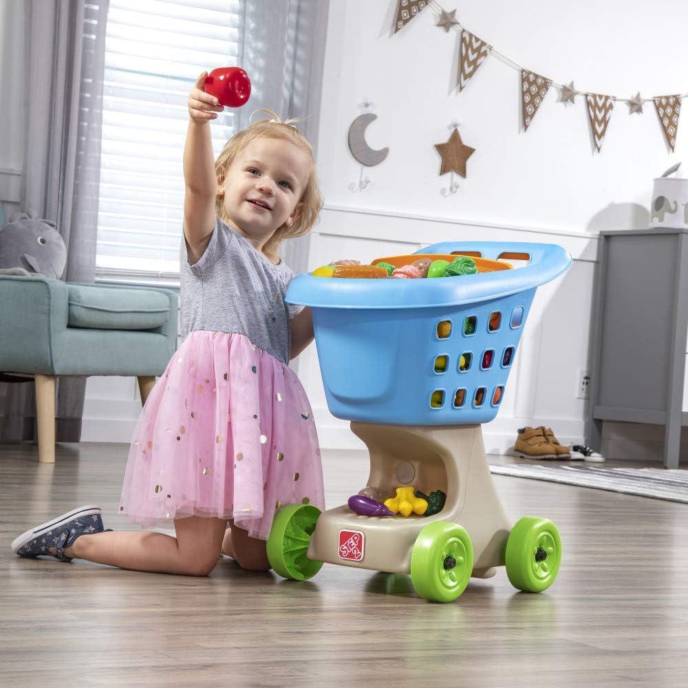 image:imageStep2 Little Helpers Shopping Cart for Kids Play Grocery Cart Made of Durable Plastic for Toddlers 2 Years Old PinkBlue