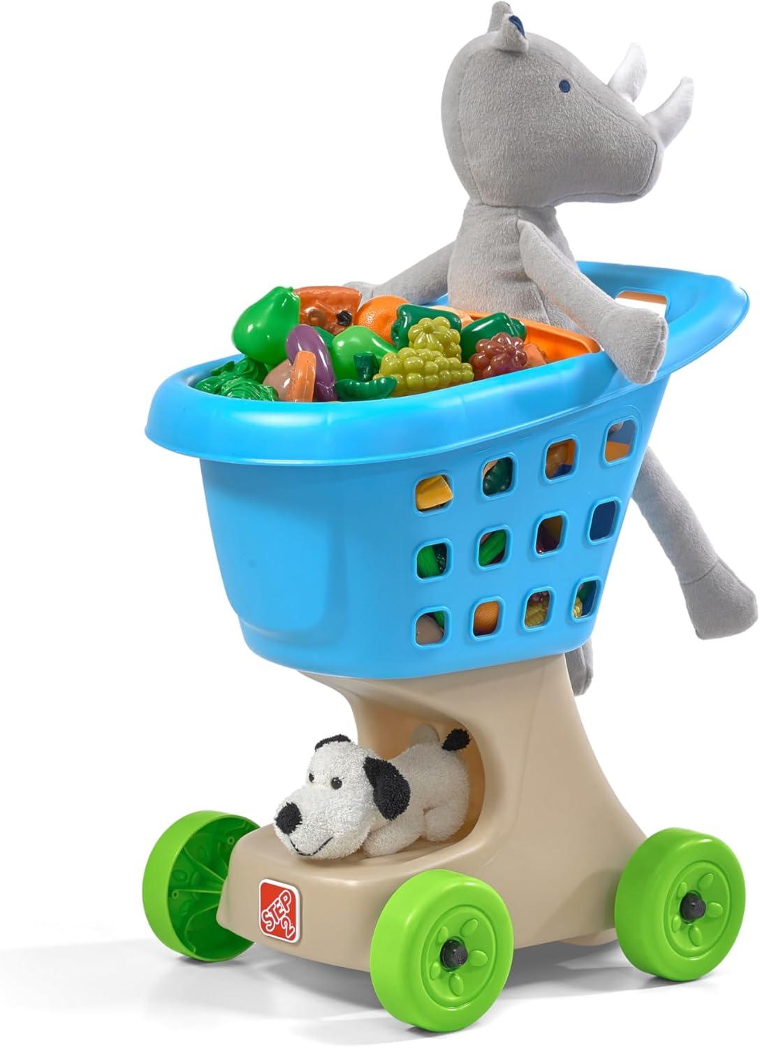 image:imageStep2 Little Helpers Shopping Cart for Kids Play Grocery Cart Made of Durable Plastic for Toddlers 2 Years Old PinkBlue