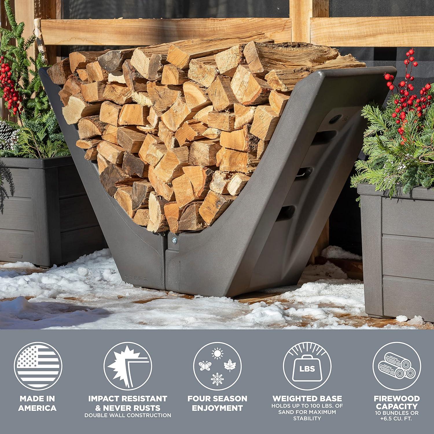 image:imageStep2 Longhorn Firewood Rack Firewood Nest Log Holder for Outdoor or Indoor Use Ideal and Elegant Wood Storage Solution for Fire Pits Fireplaces Wood Burning Stoves and More Easy Assembly