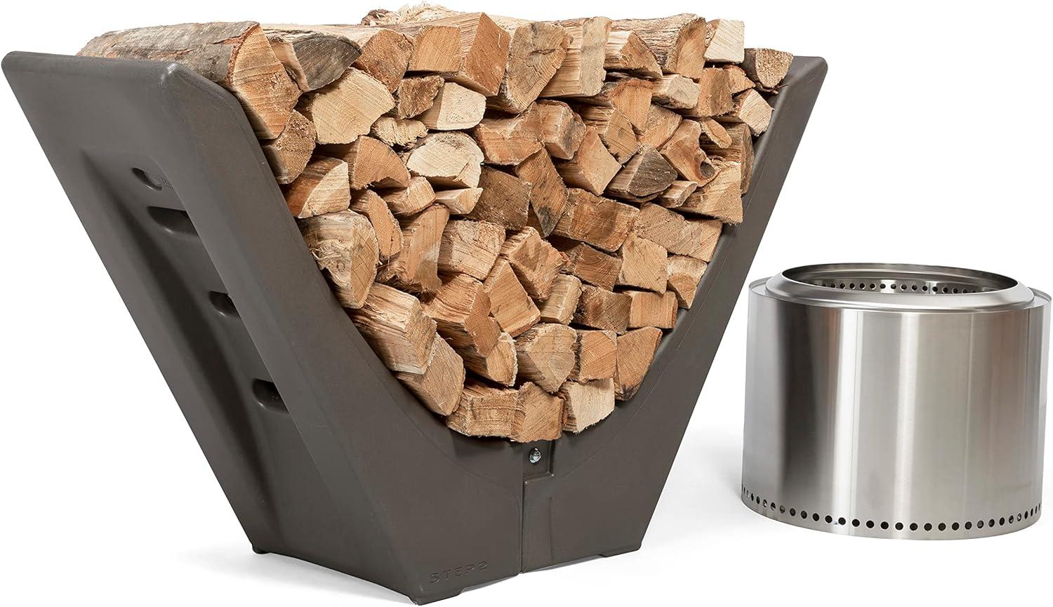 image:imageStep2 Longhorn Firewood Rack Firewood Nest Log Holder for Outdoor or Indoor Use Ideal and Elegant Wood Storage Solution for Fire Pits Fireplaces Wood Burning Stoves and More Easy Assembly