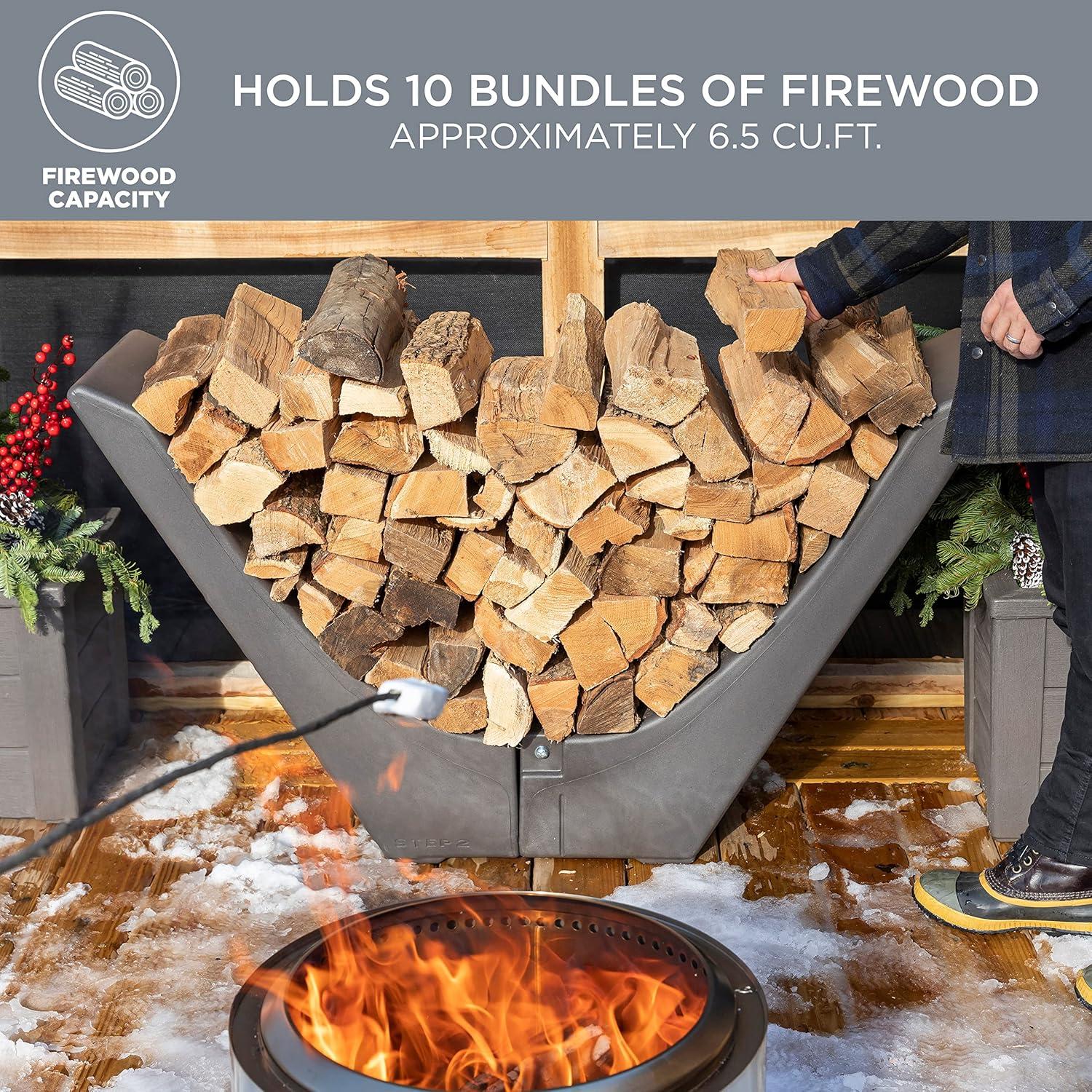 image:imageStep2 Longhorn Firewood Rack Firewood Nest Log Holder for Outdoor or Indoor Use Ideal and Elegant Wood Storage Solution for Fire Pits Fireplaces Wood Burning Stoves and More Easy Assembly
