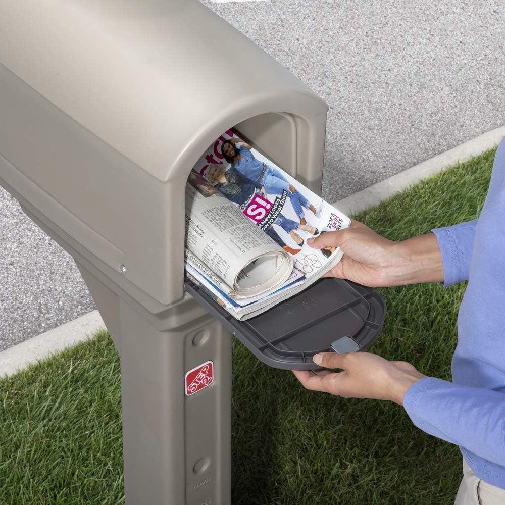image:imageStep2 MailMaster Express Mailbox amp Post Weather Resistant Large Outdoor Mailboxes Made of Durable Plastic Easy to Install Flag Included Mocha