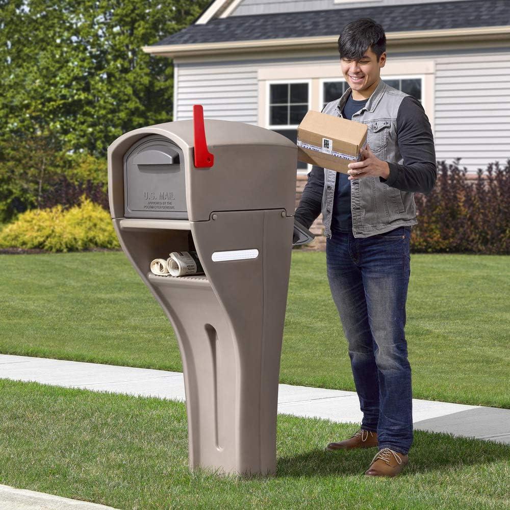image:imageStep2 MailMaster Extra Large Mailbox amp Post Weather Resistant Large Outdoor Mailboxes Made of Durable Plastic Easy to Install Flag Included MochaXL Mailbox