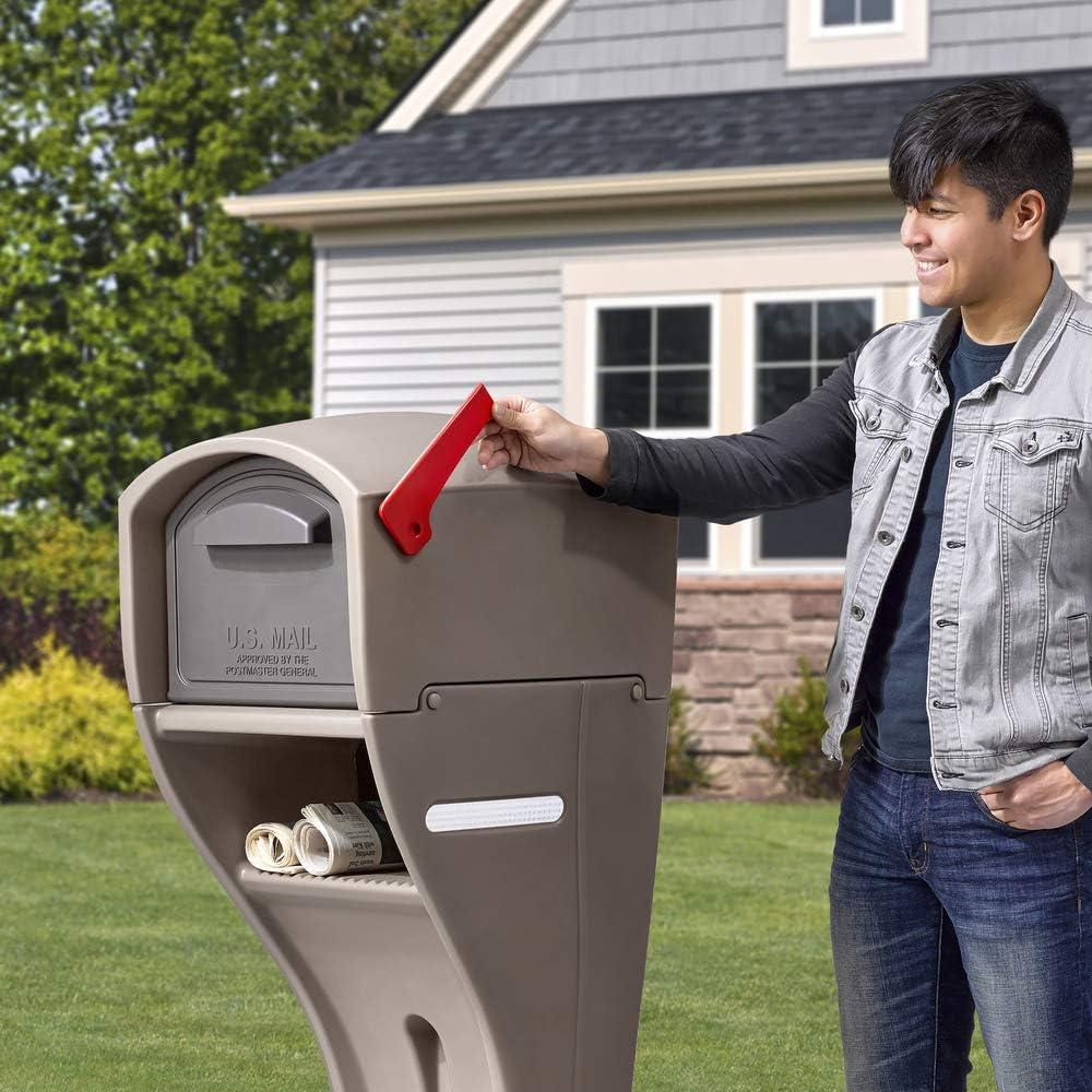 image:imageStep2 MailMaster Extra Large Mailbox amp Post Weather Resistant Large Outdoor Mailboxes Made of Durable Plastic Easy to Install Flag Included MochaXL Mailbox