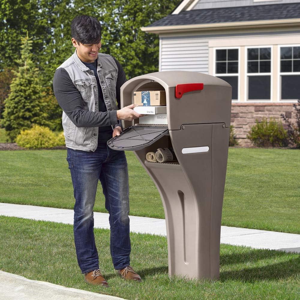 image:imageStep2 MailMaster Extra Large Mailbox amp Post Weather Resistant Large Outdoor Mailboxes Made of Durable Plastic Easy to Install Flag Included MochaXL Mailbox