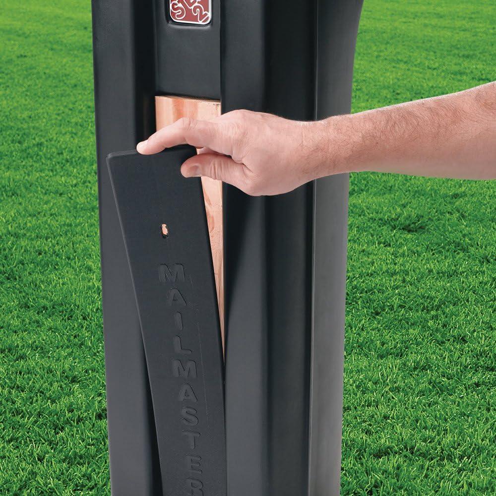 image:imageStep2 MailMaster Plus Mailbox Easy to Install Newspaper Holder HeavyDuty Plastic Weather Resistant Stone GrayBlack
