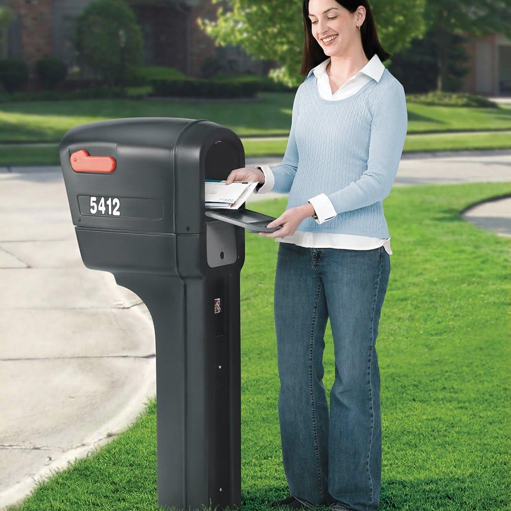 image:imageStep2 MailMaster Plus Mailbox Easy to Install Newspaper Holder HeavyDuty Plastic Weather Resistant Stone GrayBlack