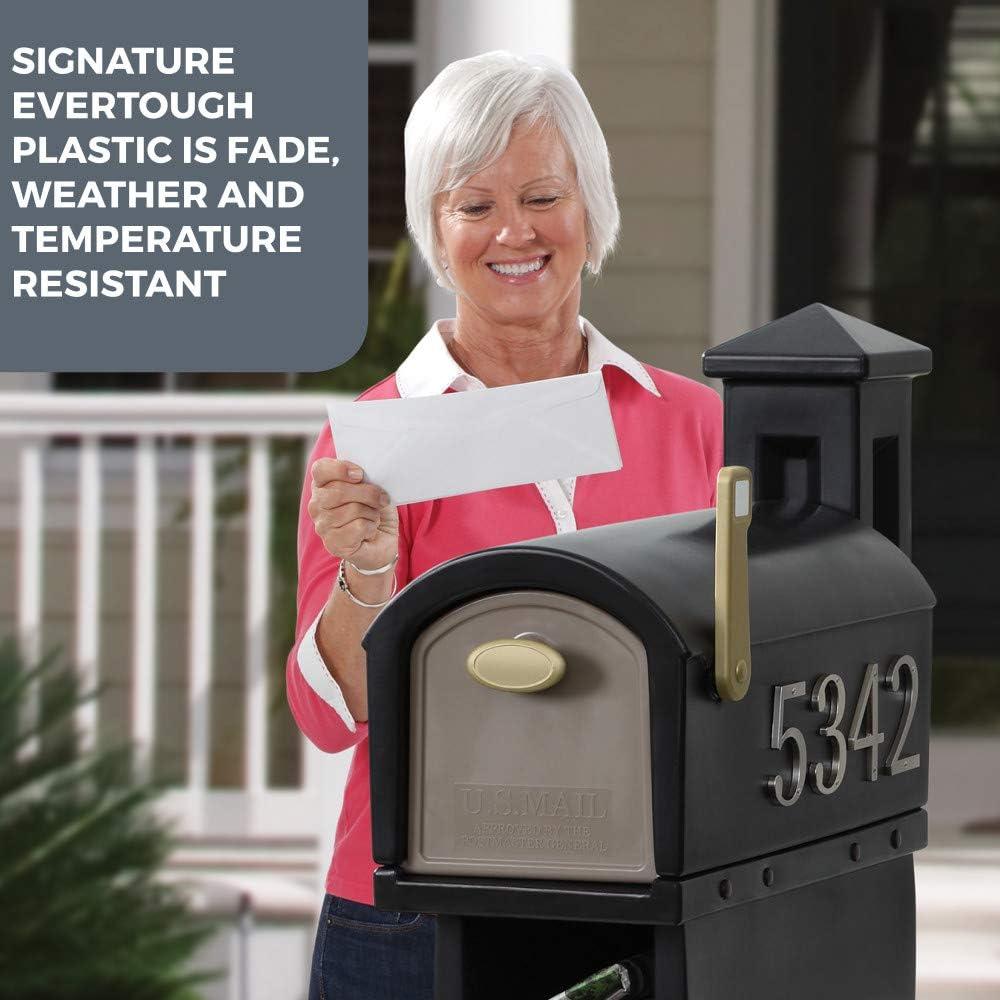 image:imageStep2 Mailmaster Hudson Mailbox Magnetic Door Large Newspaper Holder HeavyDuty Weather Resistant Post Mounting Hardware Kit Included BlackBlack